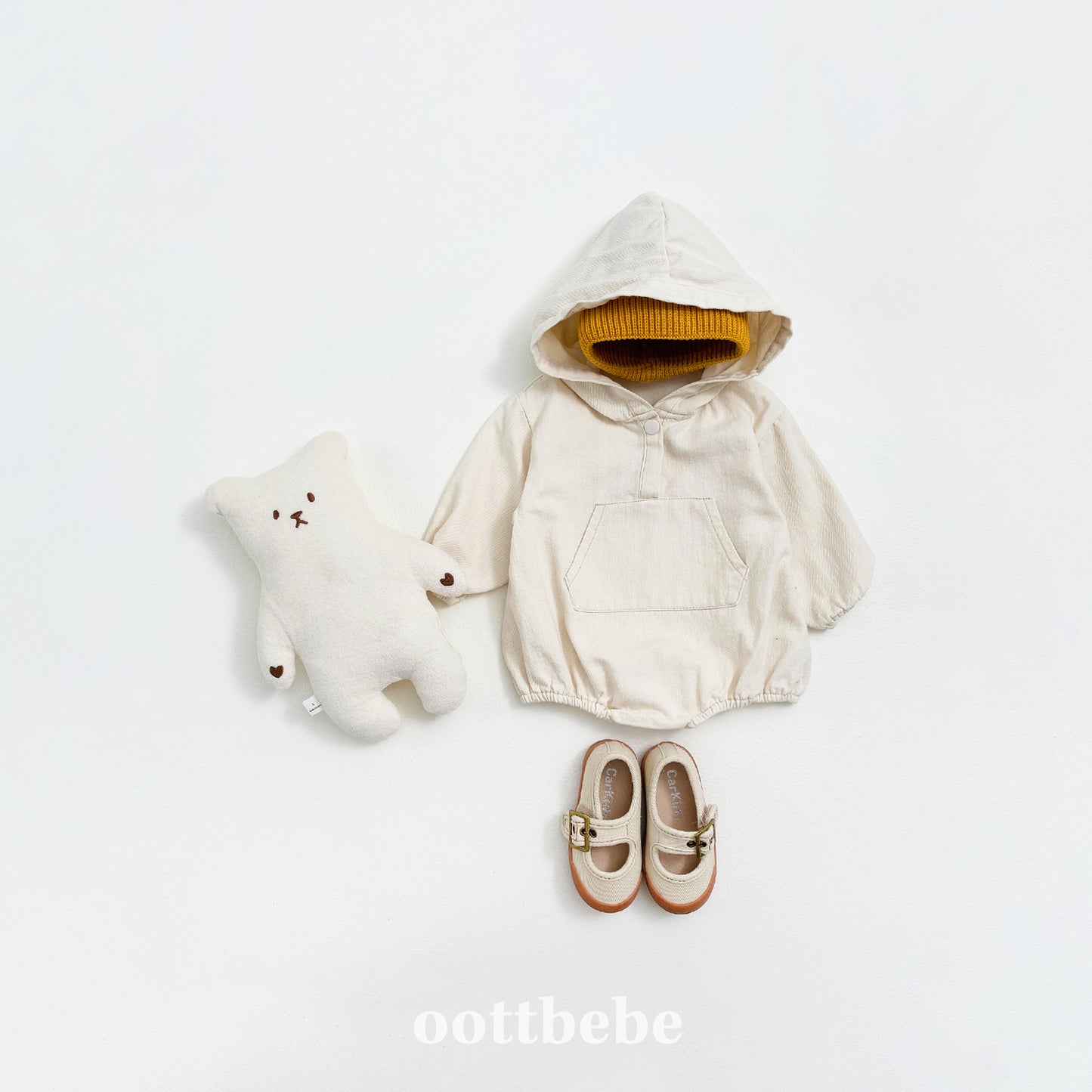 (Pre-order) OOTTBEBE - Stitch Hoodie Suit 스티치후드슈트 (2 Colors)