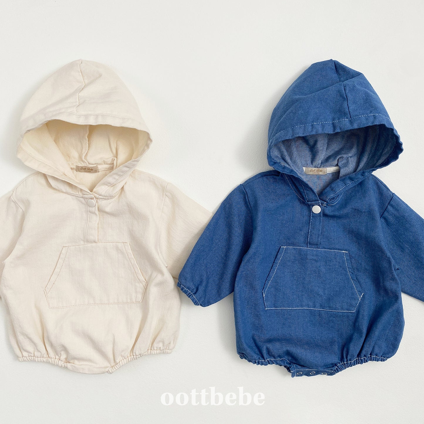 (Pre-order) OOTTBEBE - Stitch Hoodie Suit 스티치후드슈트 (2 Colors)