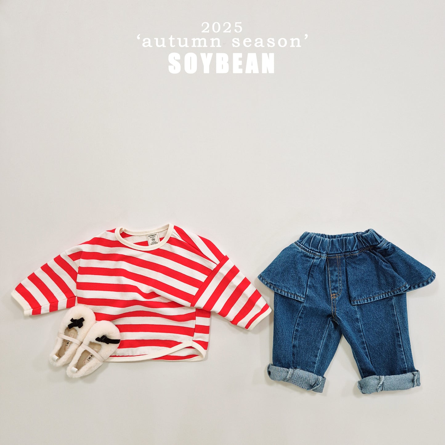 (Pre-order) Soybean Kids - Skirt Wide Denim Pants 스커트와이드데님팬츠 (2 Colors)
