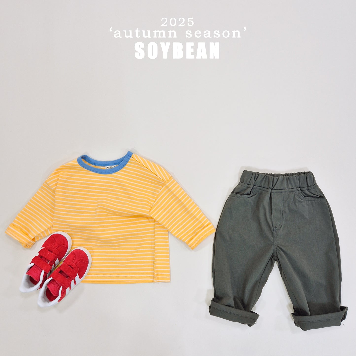(Pre-order) Soybean Kids - Autumn Captain Stripe Tee 어텀캡틴단가라티 (5 Colors)