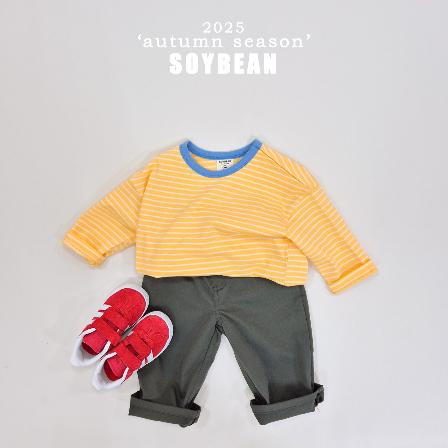 (Pre-order) Soybean Kids - Autumn Captain Stripe Tee 어텀캡틴단가라티 (5 Colors)