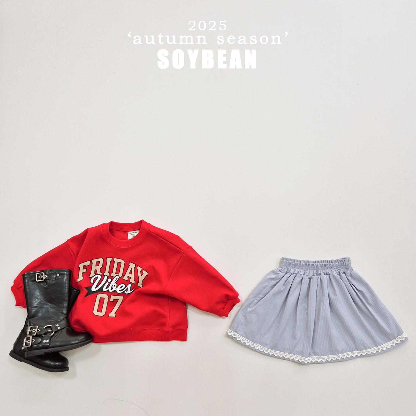 (Pre-order) Soybean Kids - Friday Lettering Sweatshirt 프라이데이맨투맨 (2 Colors)