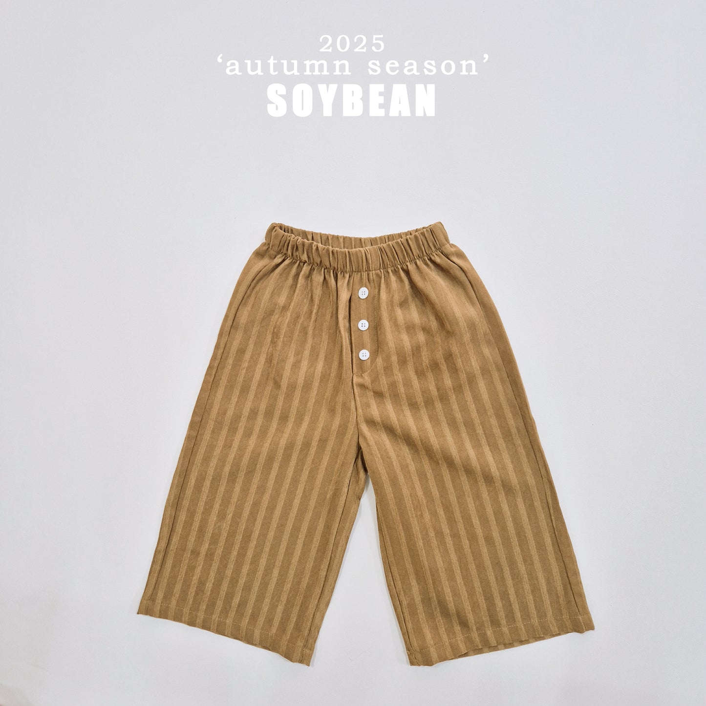 (Pre-order) Soybean Kids - Button Stripe Wide Pants 버튼트렁크팬츠 (2 Colors)