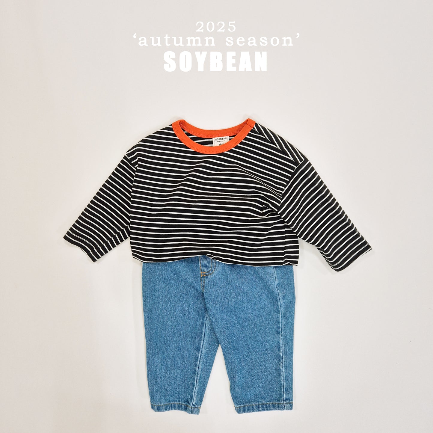 (Pre-order) Soybean Kids - Autumn Captain Stripe Tee 어텀캡틴단가라티 (5 Colors)