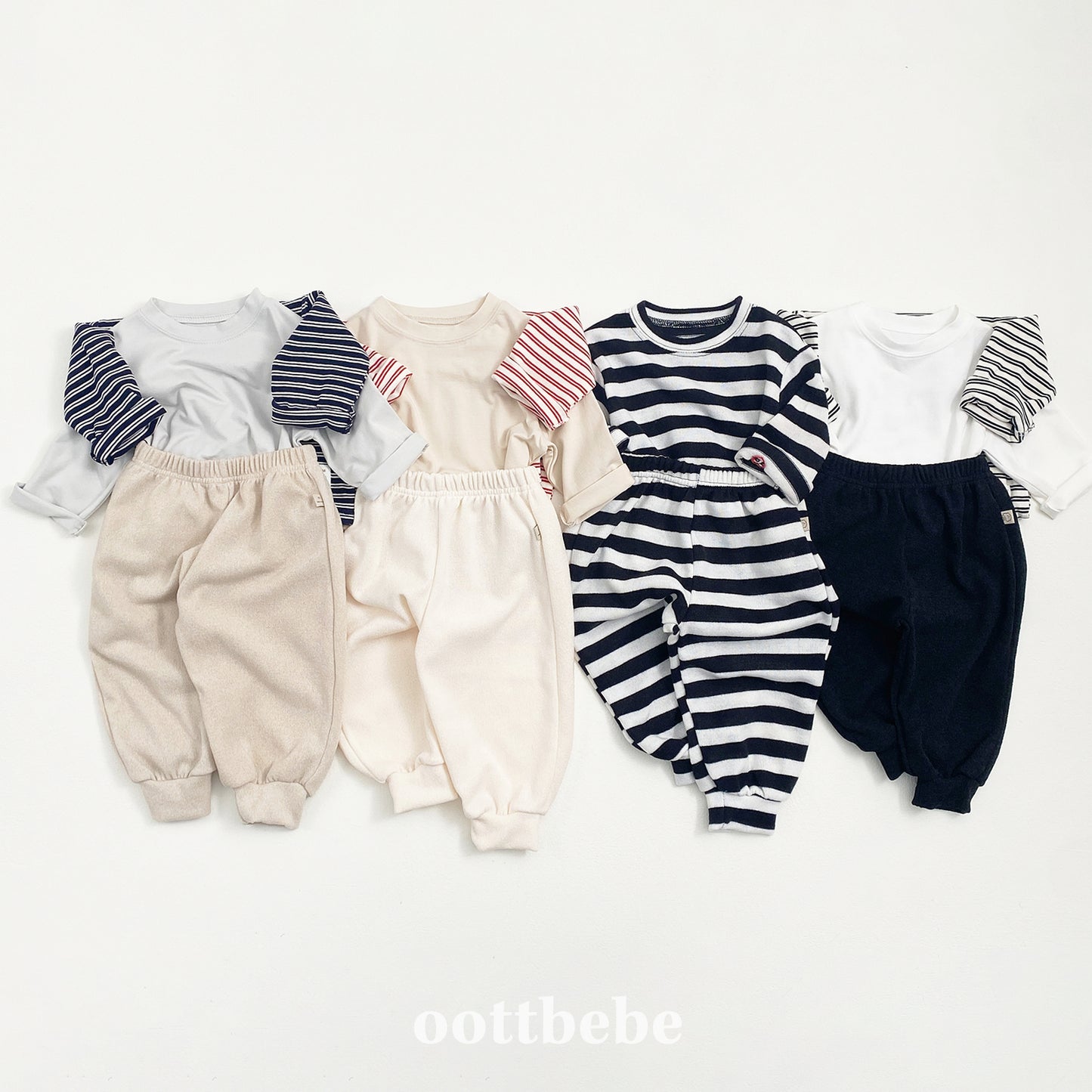 (Pre-order) OOTTBEBE - Knit Jogger Pants 니트조거팬츠 (4 Colors)