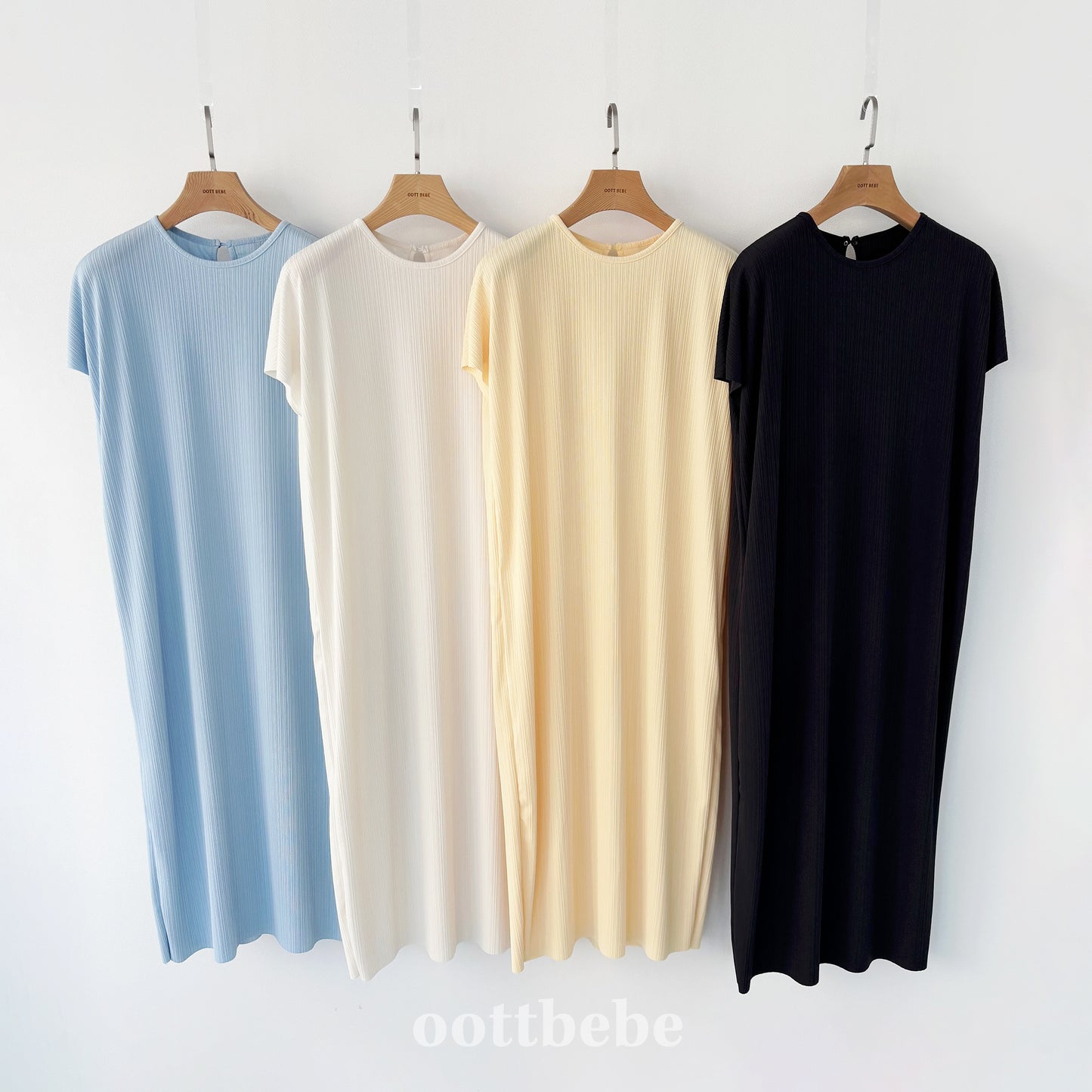 (Pre-order) OOTTBEBE - Mom's Bali Pleats Dress 발리플리츠원피스 (성인) (4 Colors)