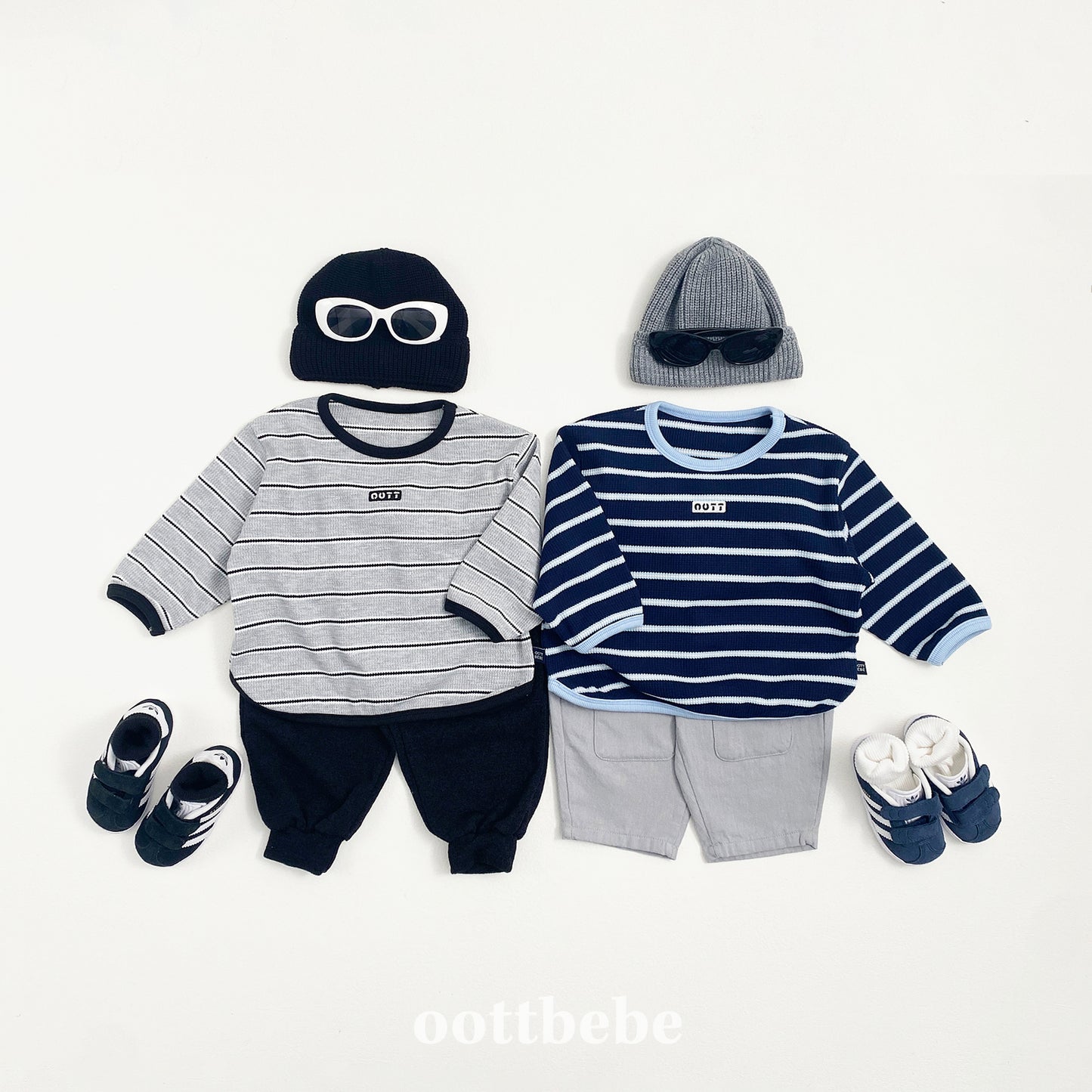 (Pre-order) OOTTBEBE - Urban Stripe Tee 어반스트라이프티 (2 Colors)