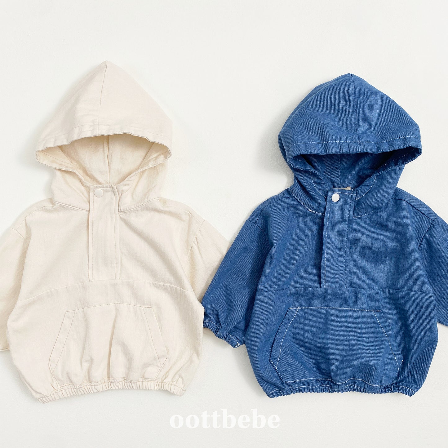 (Pre-order) OOTTBEBE - Stitch Hooded Jacket 스티치후드아노락 (2 Colors)