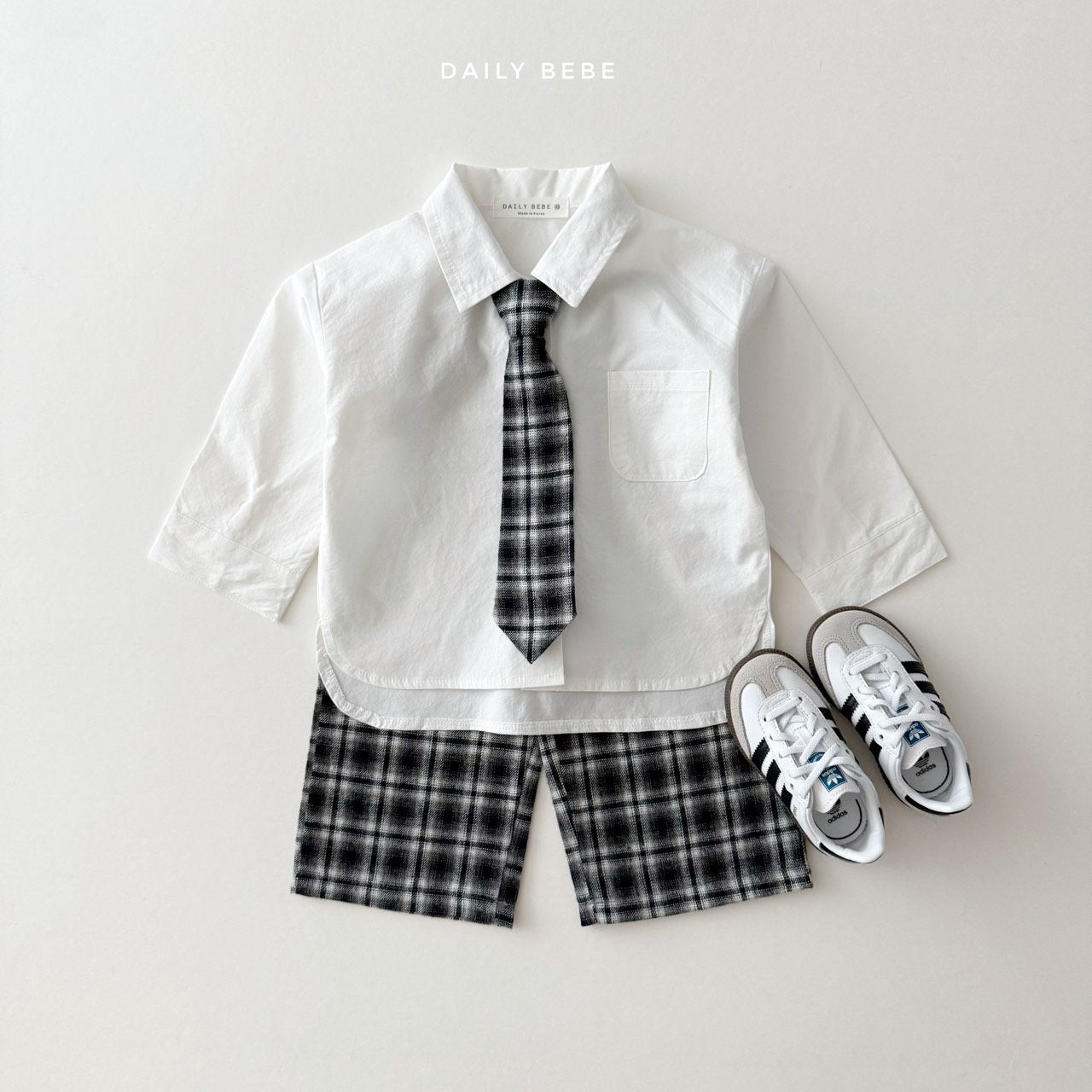 (Pre-order) Daily Bebe - Kids' Check School Necktie 체크 스쿨 넥타이 (2 Colors)
