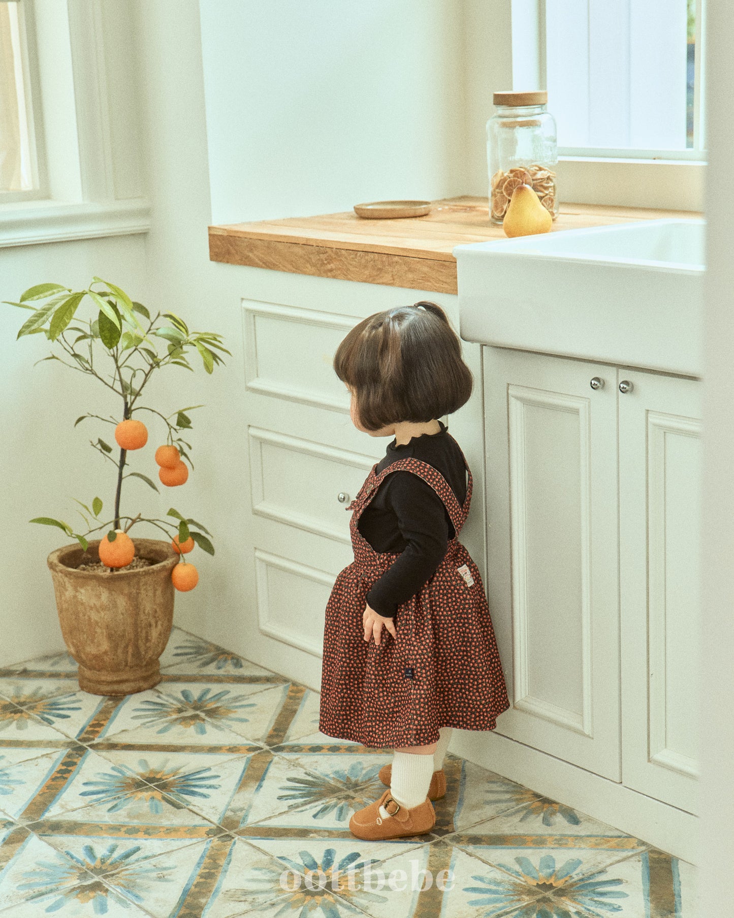 (Pre-order) OOTTBEBE - Bloom Suspender Dress 블룸멜빵원피스 (2 Colors)
