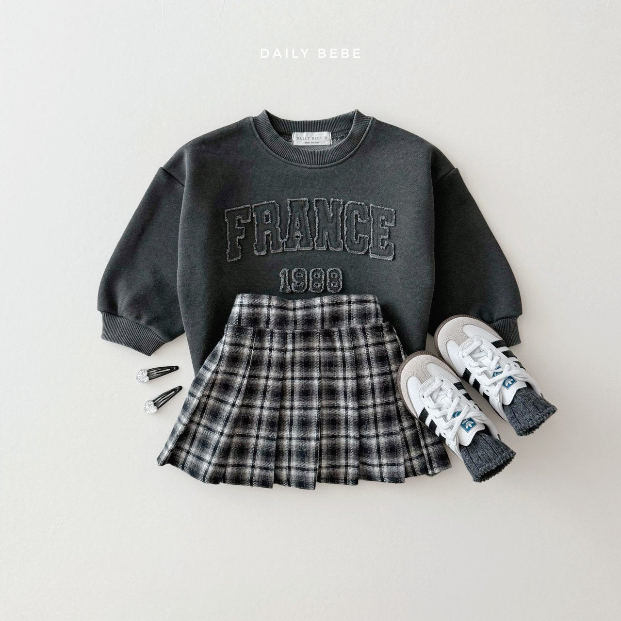 (Pre-order) Daily Bebe - Kids' France Sweatshirt 프랑스 맨투맨 (3 Colors)