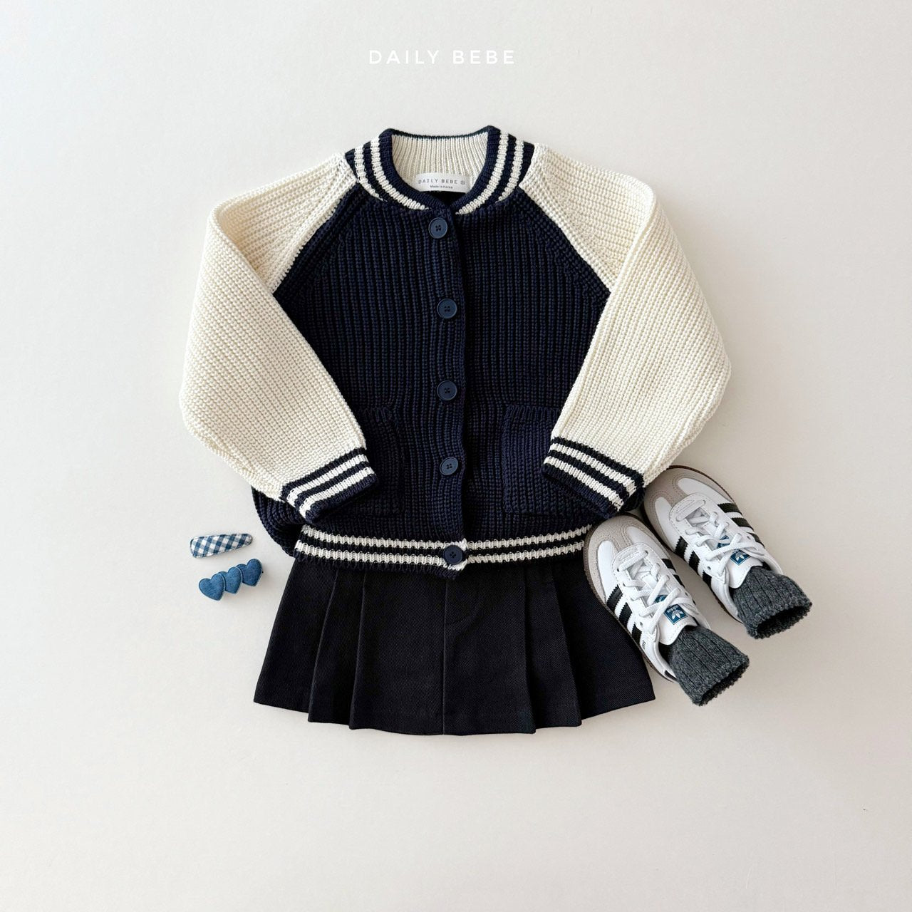(Pre-order) Daily Bebe - Kids' Varsity Cardigan 바시티 가디건 (2 Colors)