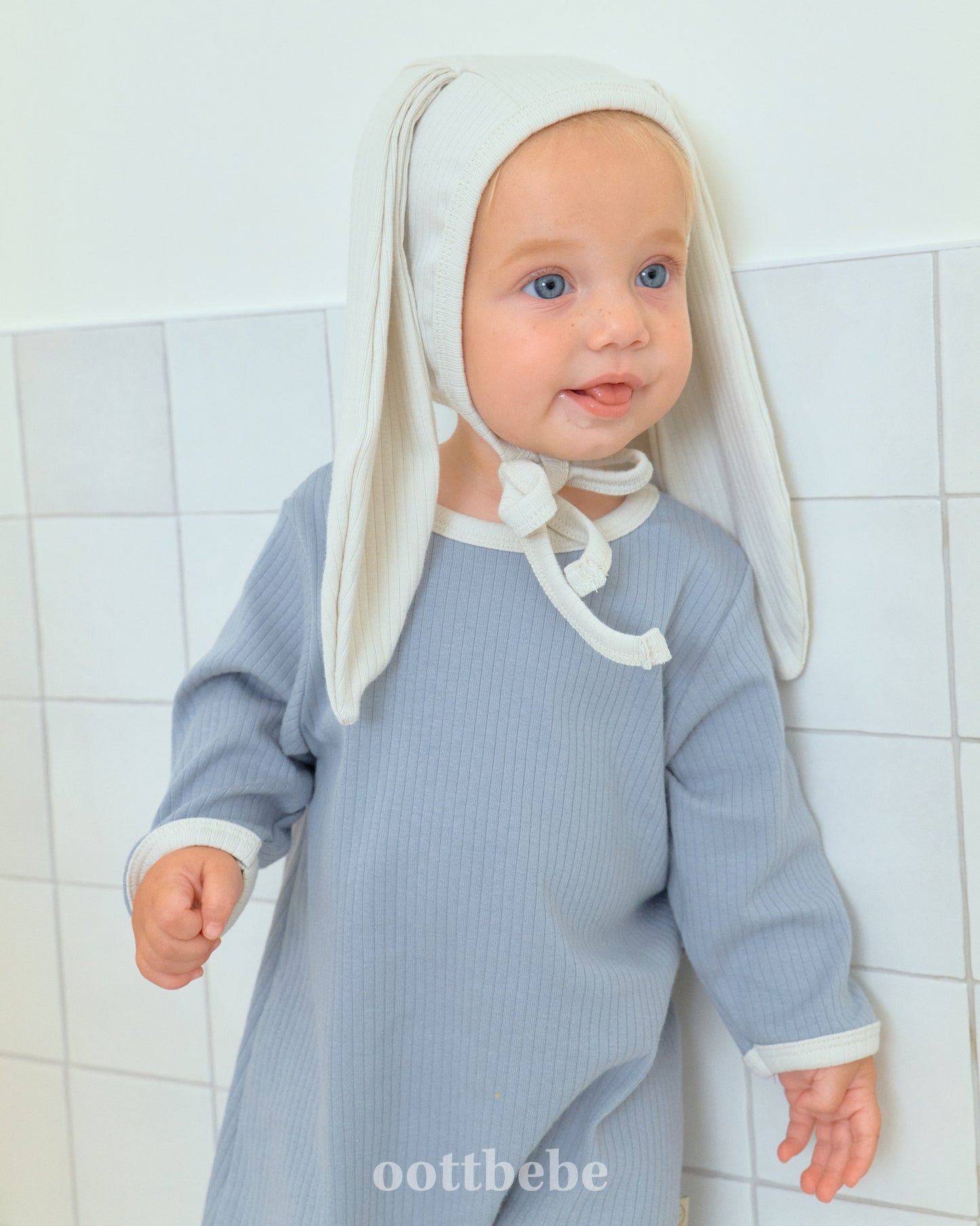(Pre-order) OOTTBEBE - Buttercream Full Bodysuit Set (with Bonnet) 버터크림전신슈트 Set (보넷포함) (3 Colors)
