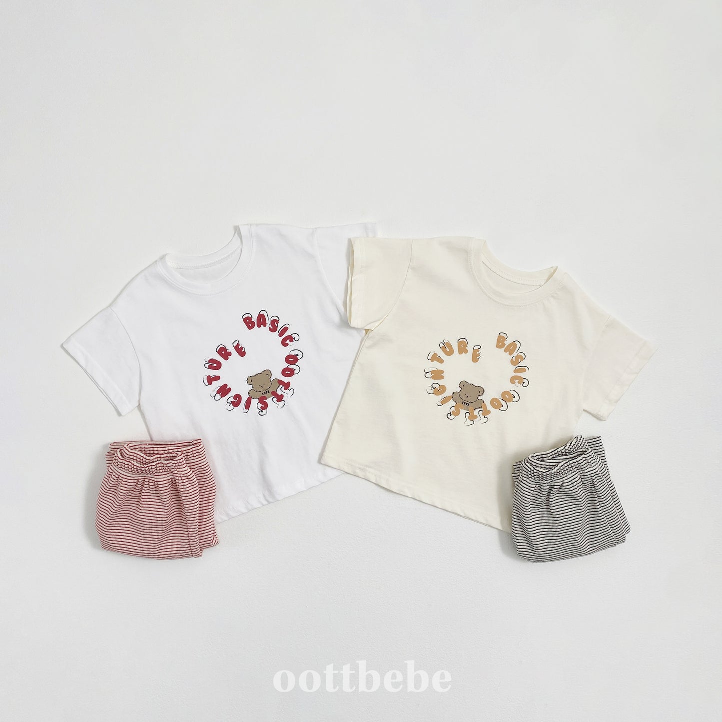 (Pre-order) OOTTBEBE - Otti Signature Top and Bottom Set 오띠시그니쳐상하복 (2 Colors)
