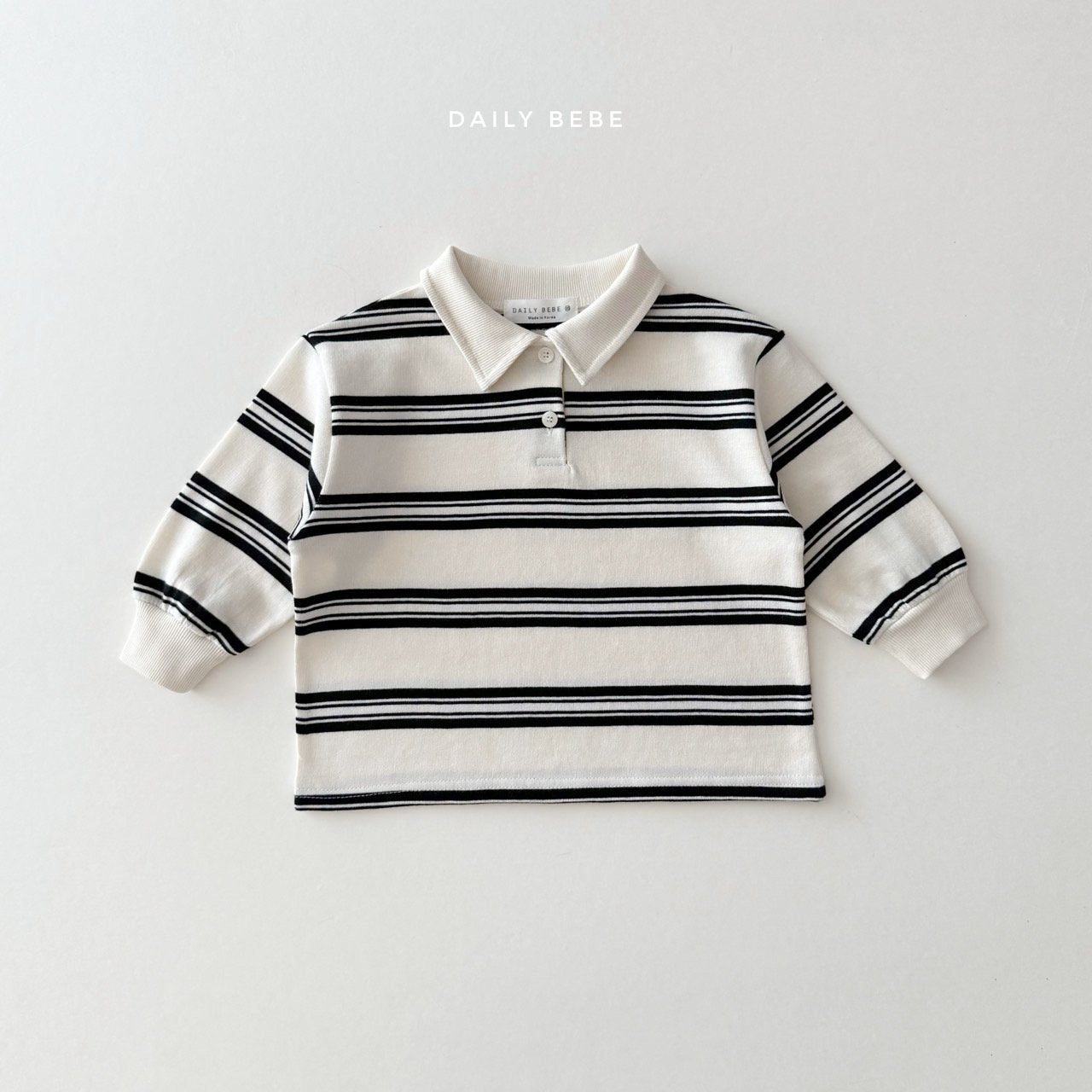 (Pre-order) Daily Bebe - Kids' Collar Stripe Tee 카라 단가라티 (2 Colors)