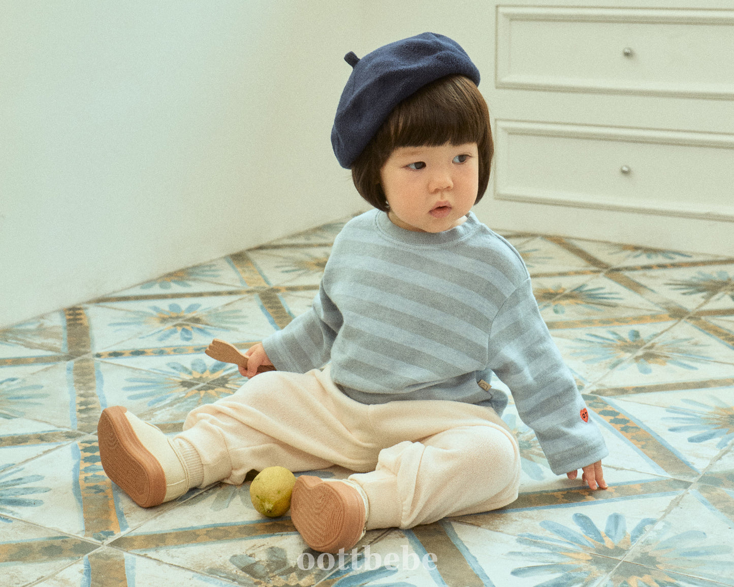 (Pre-order) OOTTBEBE - Knit Jogger Pants 니트조거팬츠 (4 Colors)