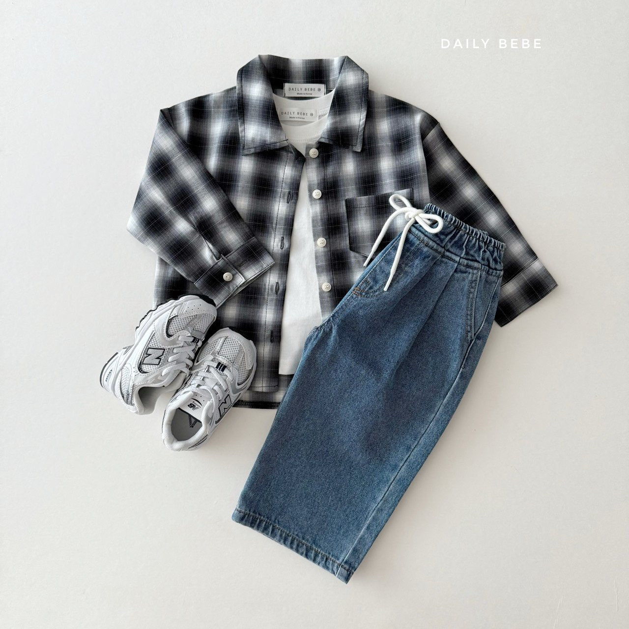 (Pre-order) Daily Bebe - Kids' Banding Denim Pants 밴딩데님팬츠