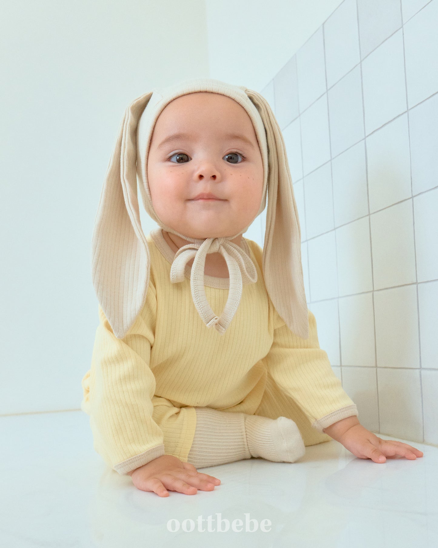 (Pre-order) OOTTBEBE - Buttercream Full Bodysuit Set (with Bonnet) 버터크림전신슈트 Set (보넷포함) (3 Colors)