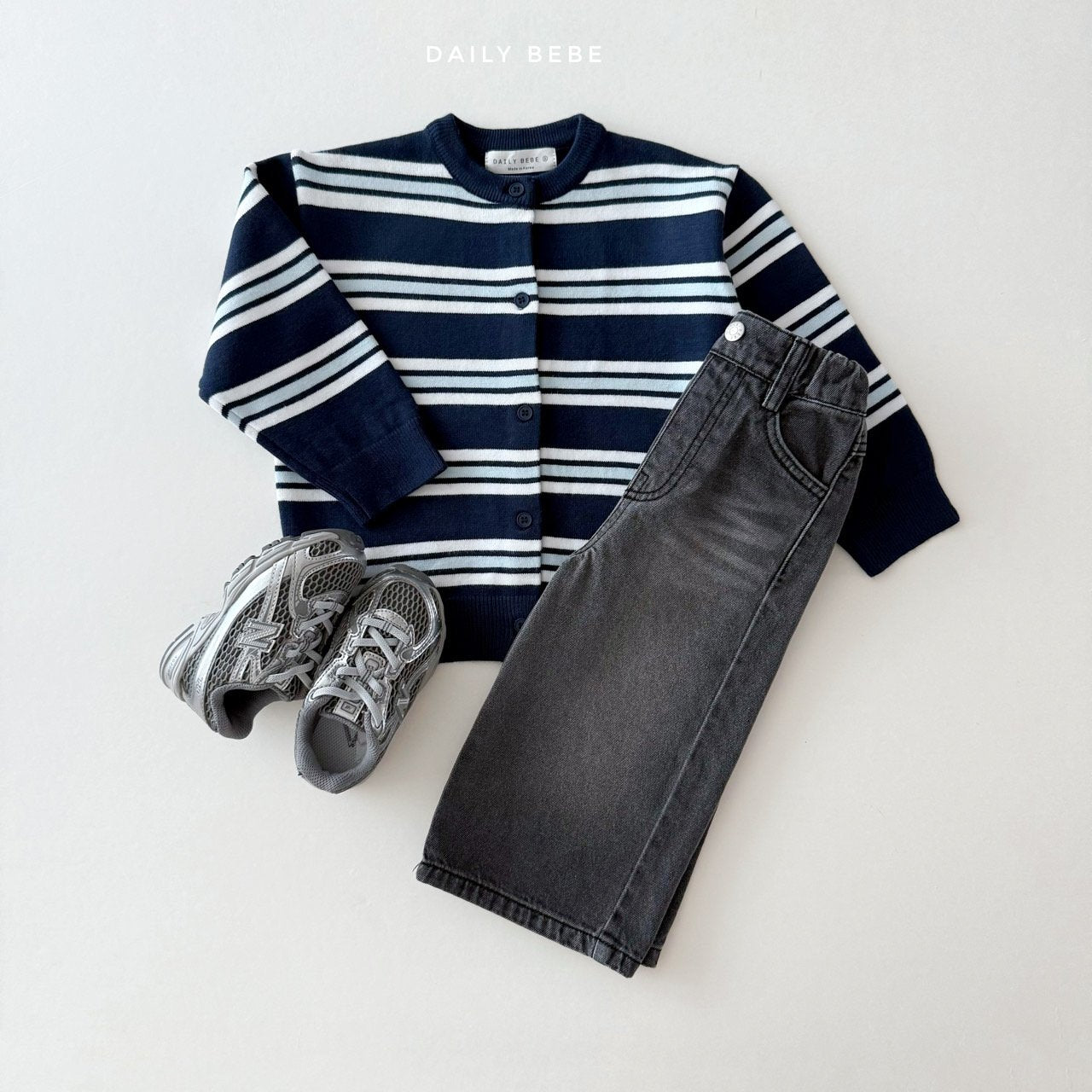 (Pre-order) Daily Bebe - Kids' Multi Stripe Cardigan 멀티단가라 가디건 (2 Colors)