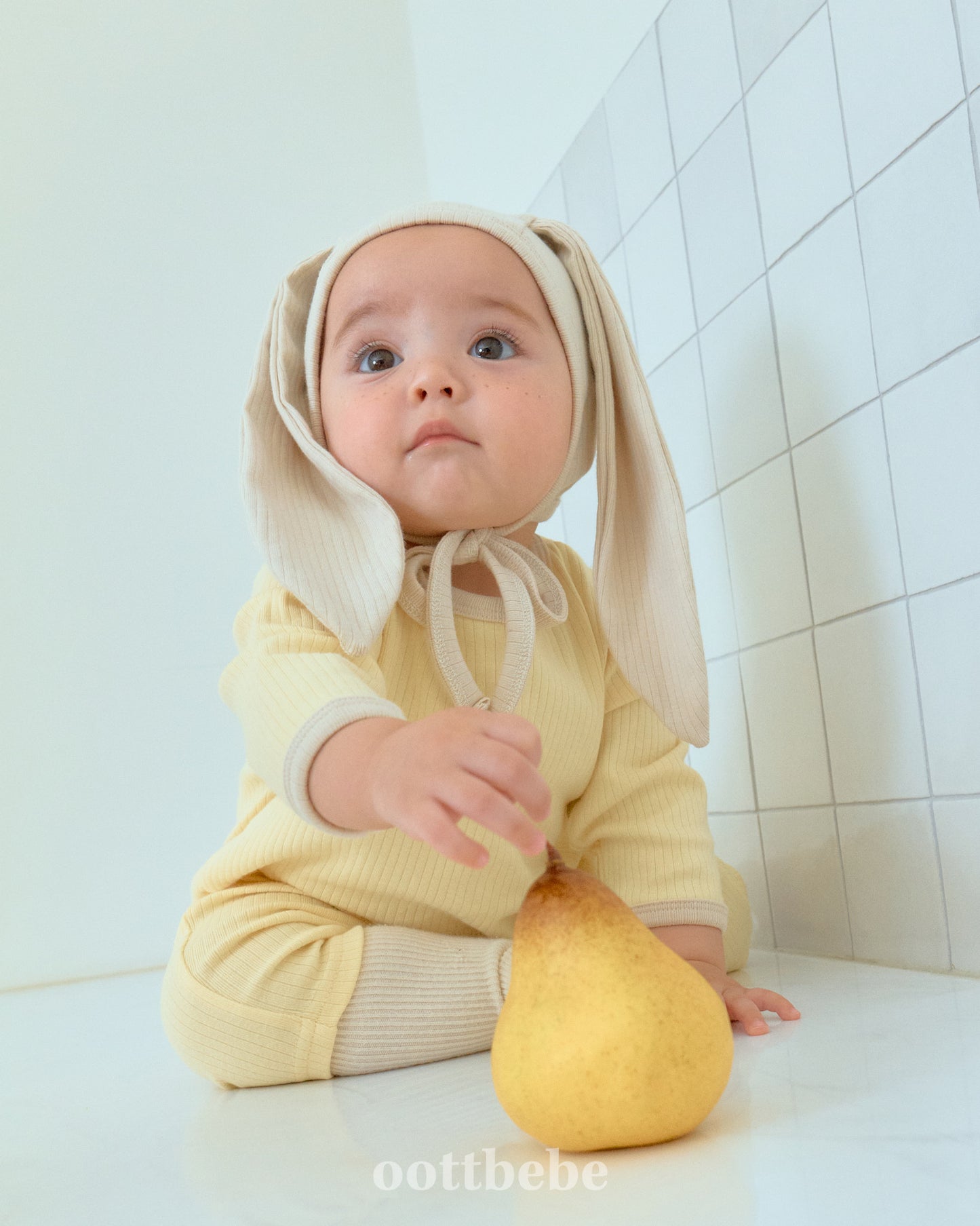 (Pre-order) OOTTBEBE - Buttercream Full Bodysuit Set (with Bonnet) 버터크림전신슈트 Set (보넷포함) (3 Colors)
