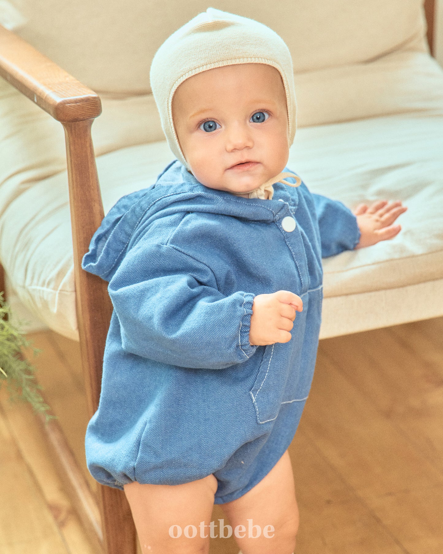 (Pre-order) OOTTBEBE - Stitch Hoodie Suit 스티치후드슈트 (2 Colors)