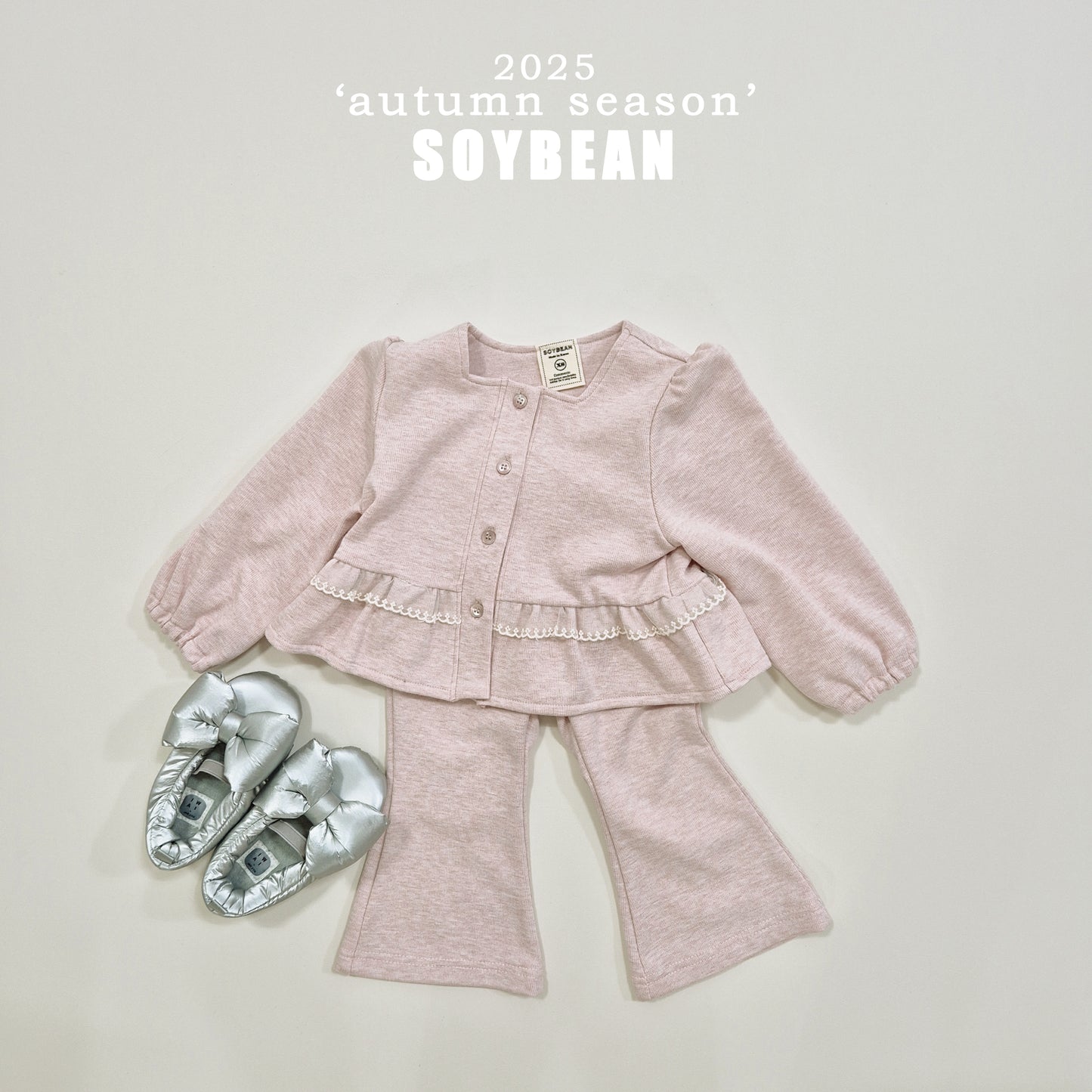 (Pre-order) Soybean Kids - Square Lace Top & Bottom Set 스퀘어레이스 상하복 (2 Colors)