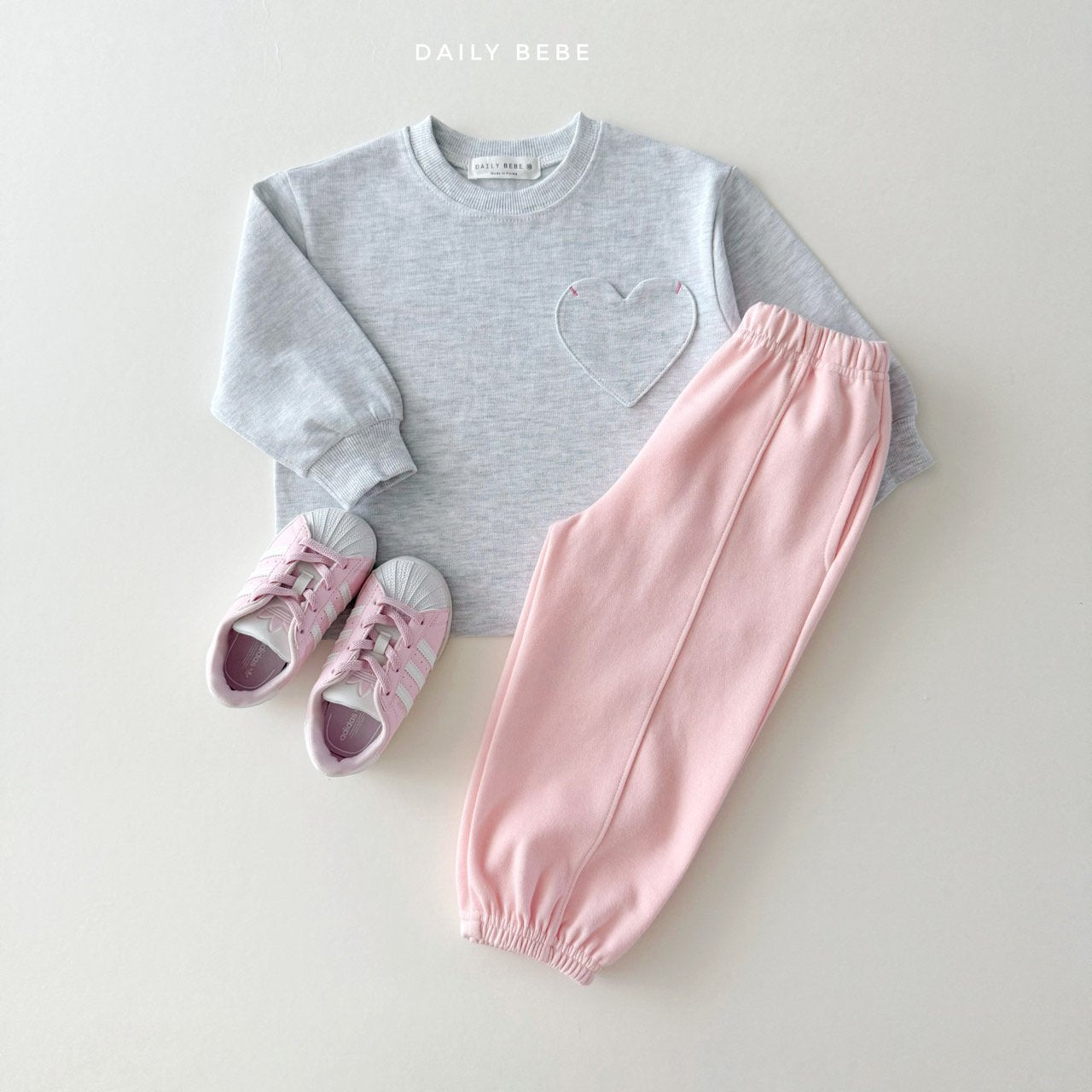 (Pre-order) Daily Bebe - Kids' Heart Pocket Tee 하트포켓 (2 Colors)