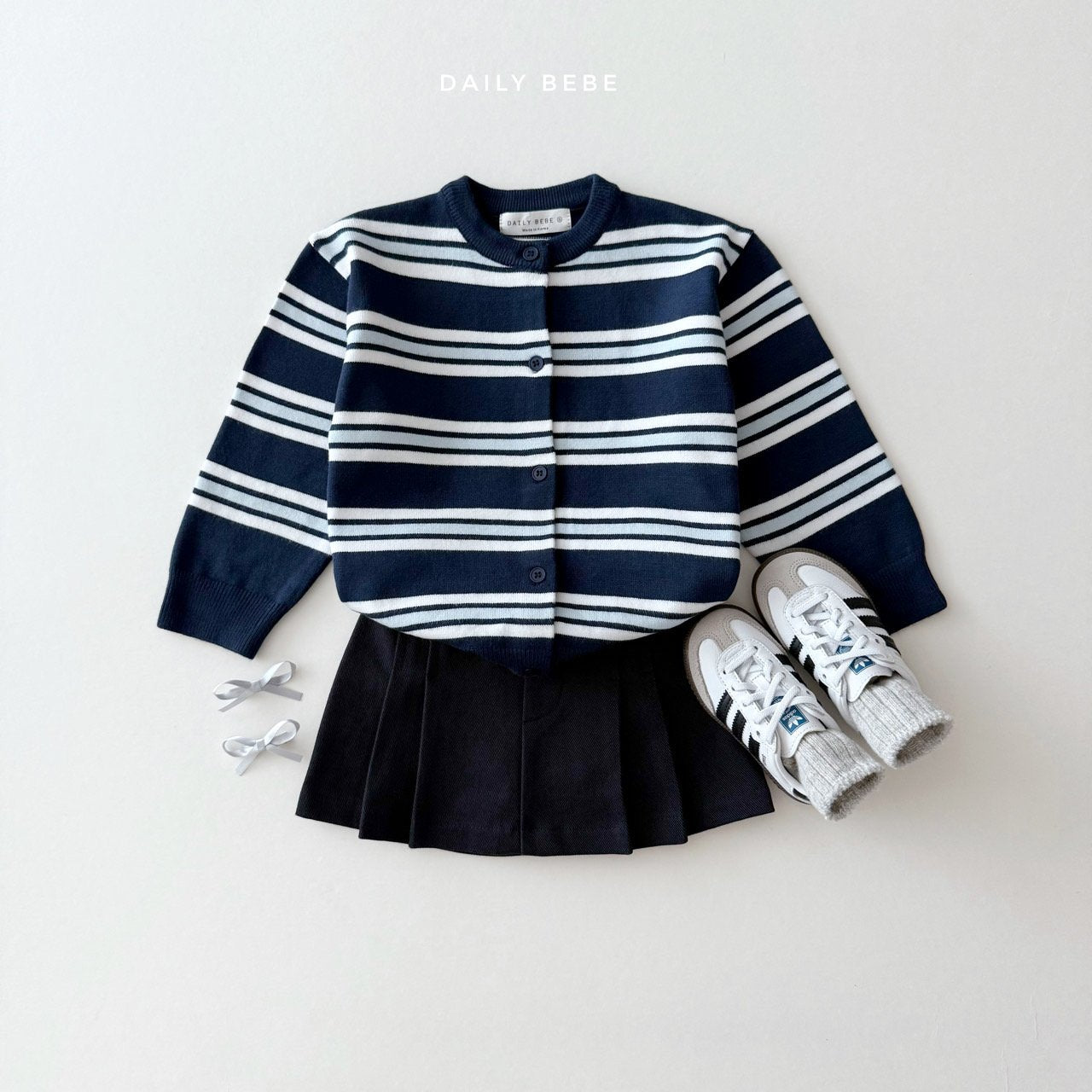 (Pre-order) Daily Bebe - Kids' Multi Stripe Cardigan 멀티단가라 가디건 (2 Colors)