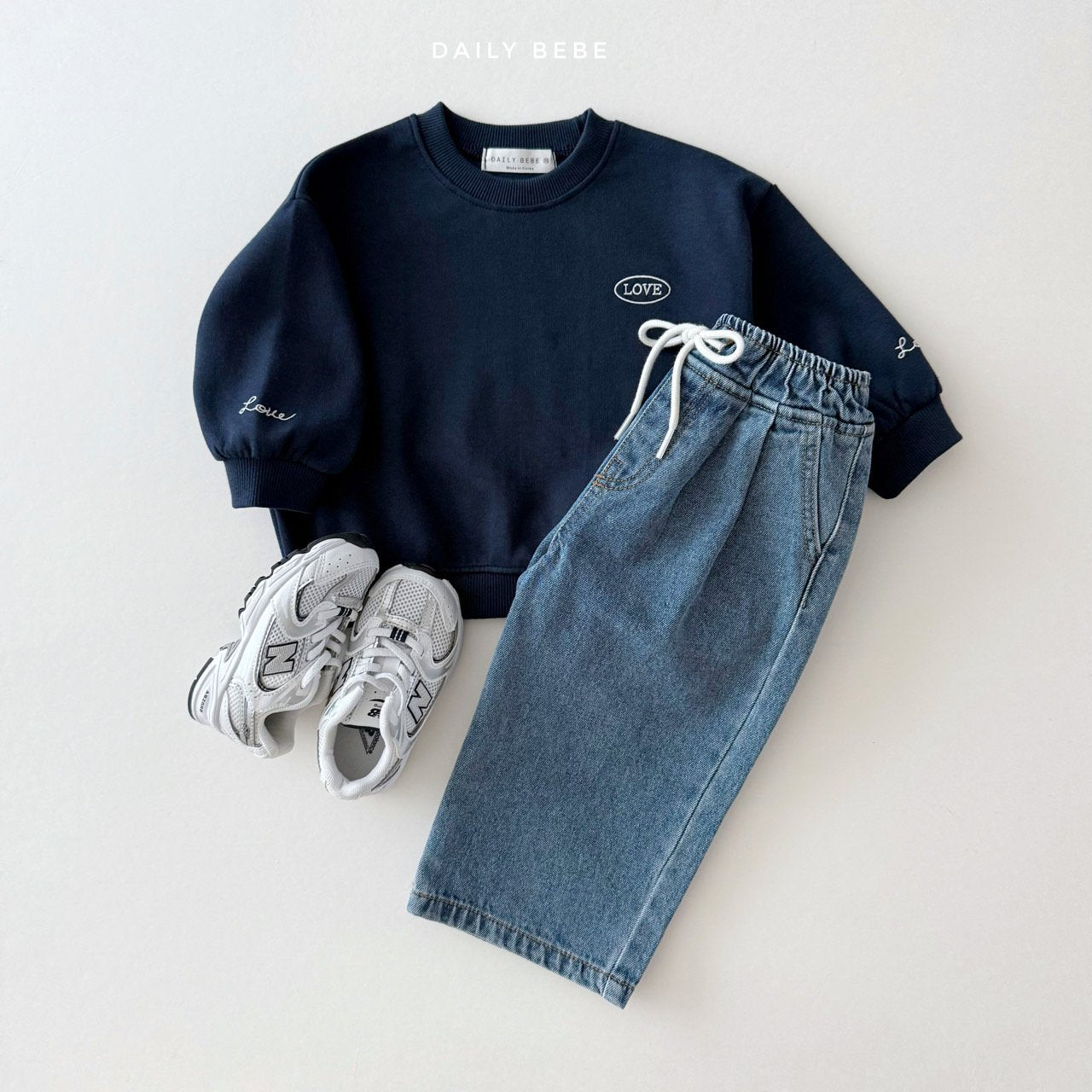 (Pre-order) Daily Bebe - Kids' Banding Denim Pants 밴딩데님팬츠