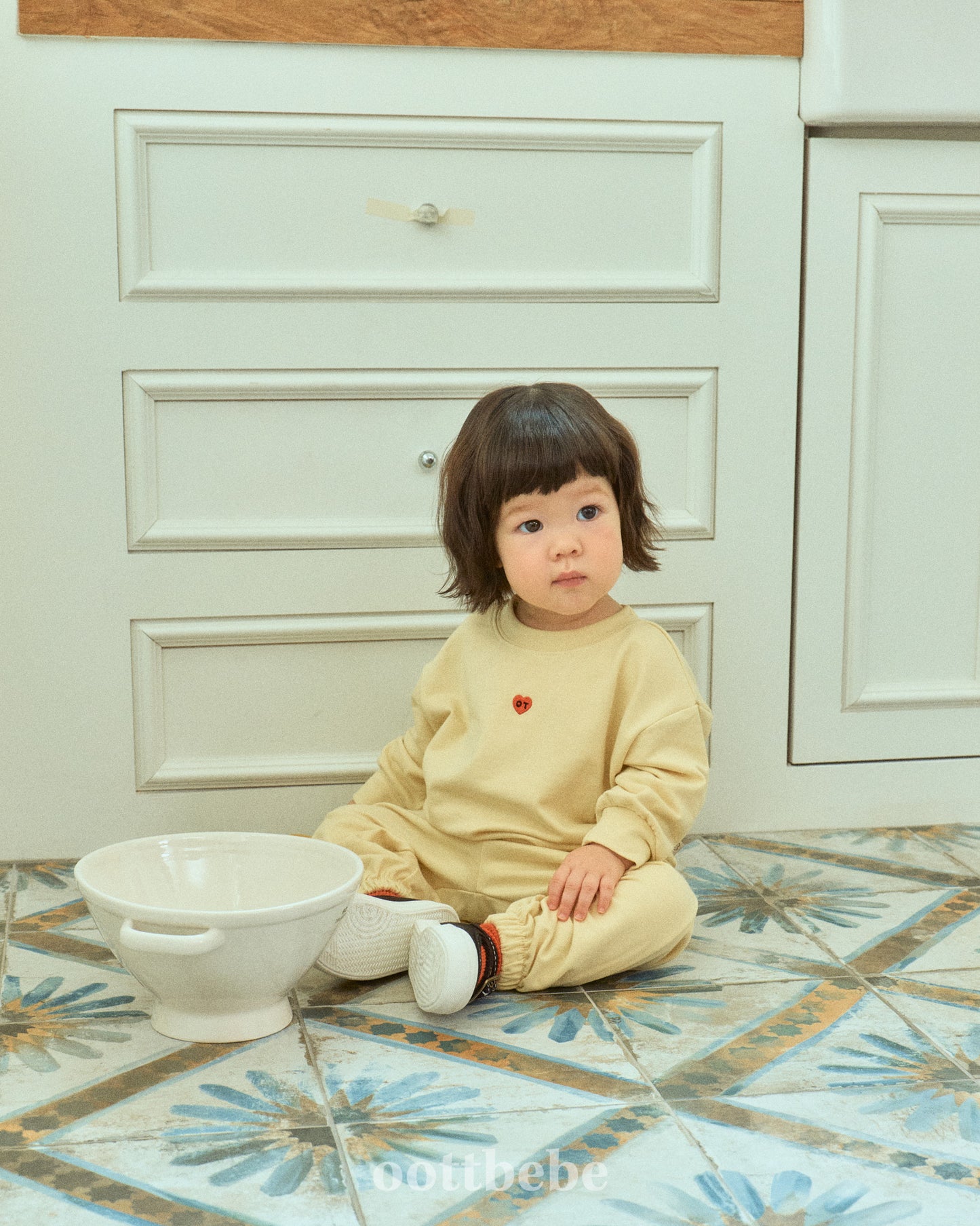 (Pre-order) OOTTBEBE - Petit Modal Top & Bottom Set (Stretch Terry) 쁘띠모달상하복(쮸리스판) (4 Colors)
