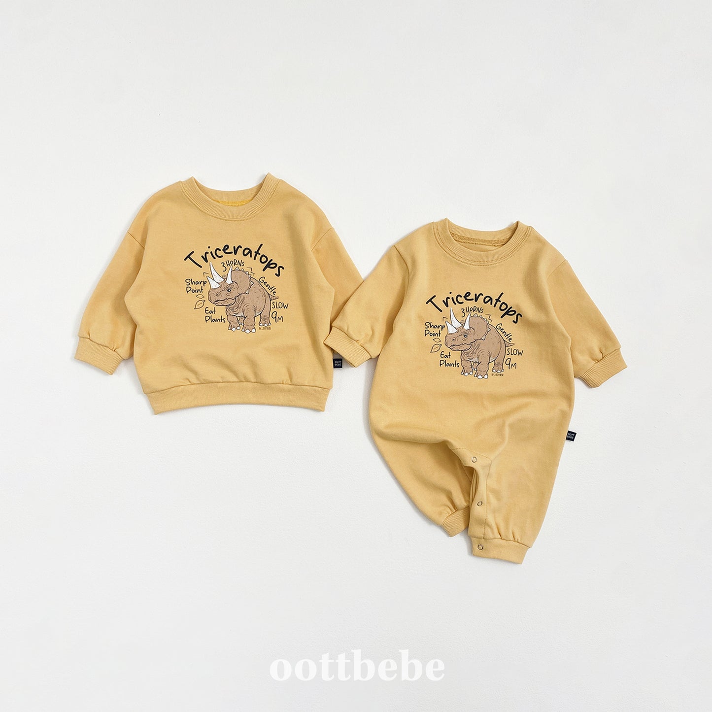 (Pre-order) OOTTBEBE - Dino Sweatshirt 공룡맨투맨 (3 Colors)