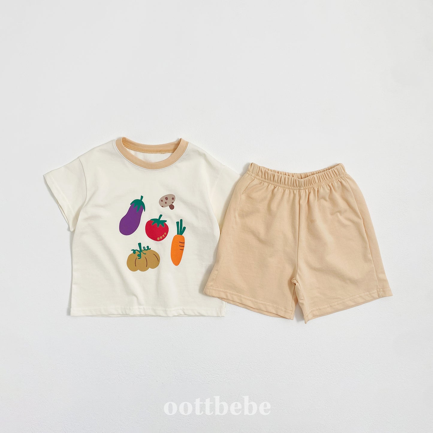 (Pre-order) OOTTBEBE - Veggie Market Top and Bottom Set 야채마켓상하복 (2 Colors)