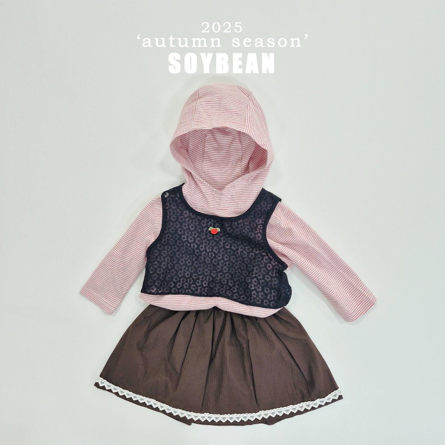 (Pre-order) Soybean Kids - Stripe Hooded Tee 단가라후드싱글티 (2 Colors)