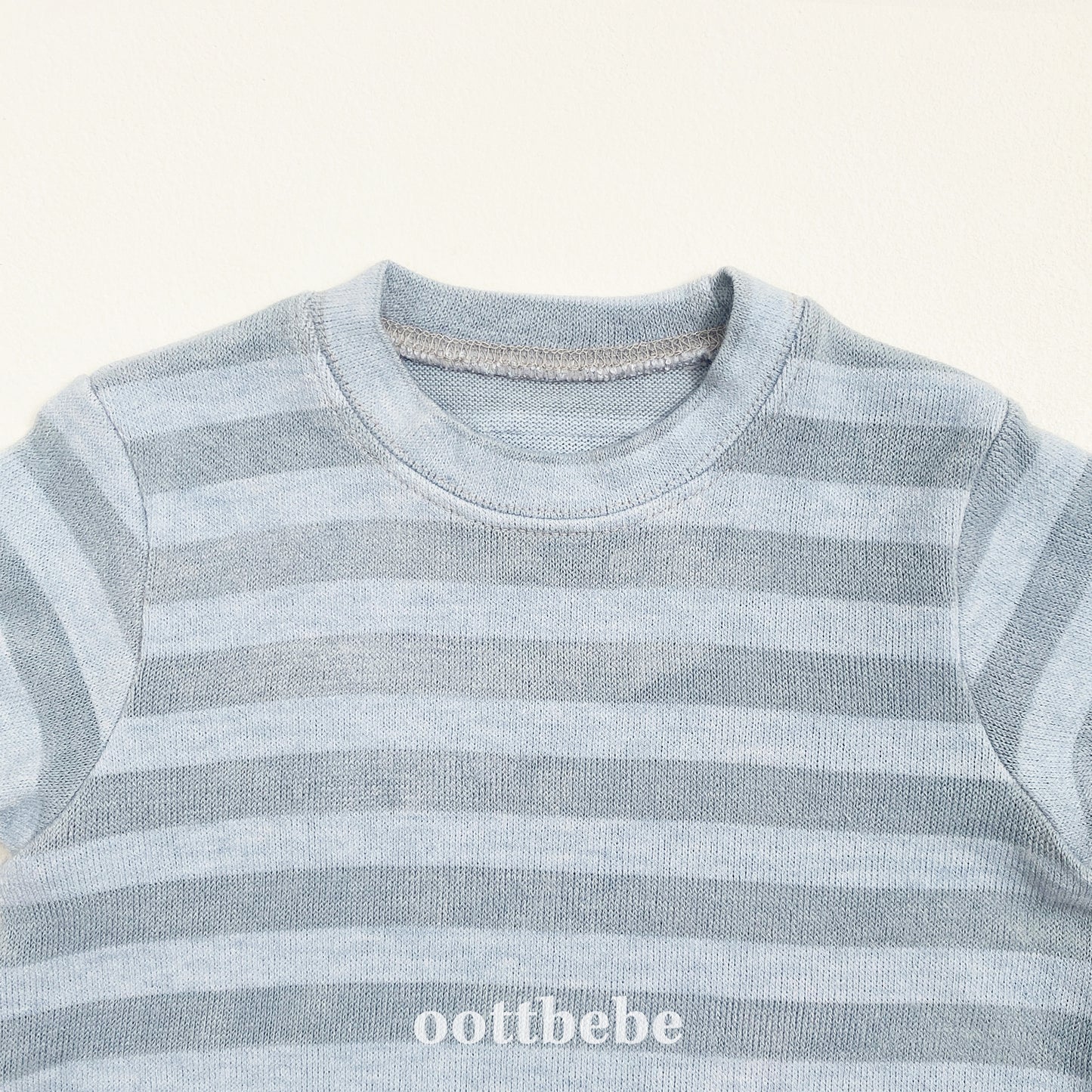 (Pre-order) OOTTBEBE - Mix Stripe Knit Suit 믹스단가라슈트 (2 Colors)