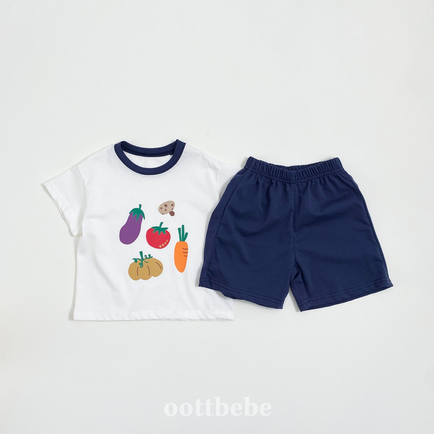 (Pre-order) OOTTBEBE - Veggie Market Top and Bottom Set 야채마켓상하복 (2 Colors)