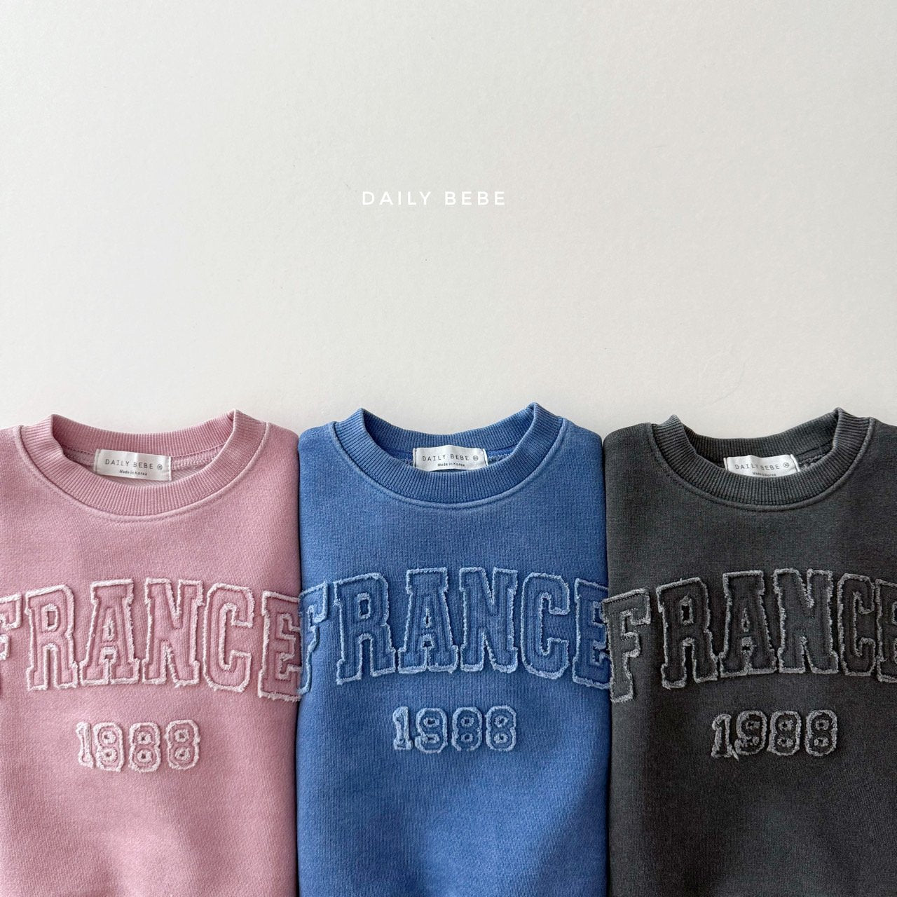 (Pre-order) Daily Bebe - Kids' France Sweatshirt 프랑스 맨투맨 (3 Colors)