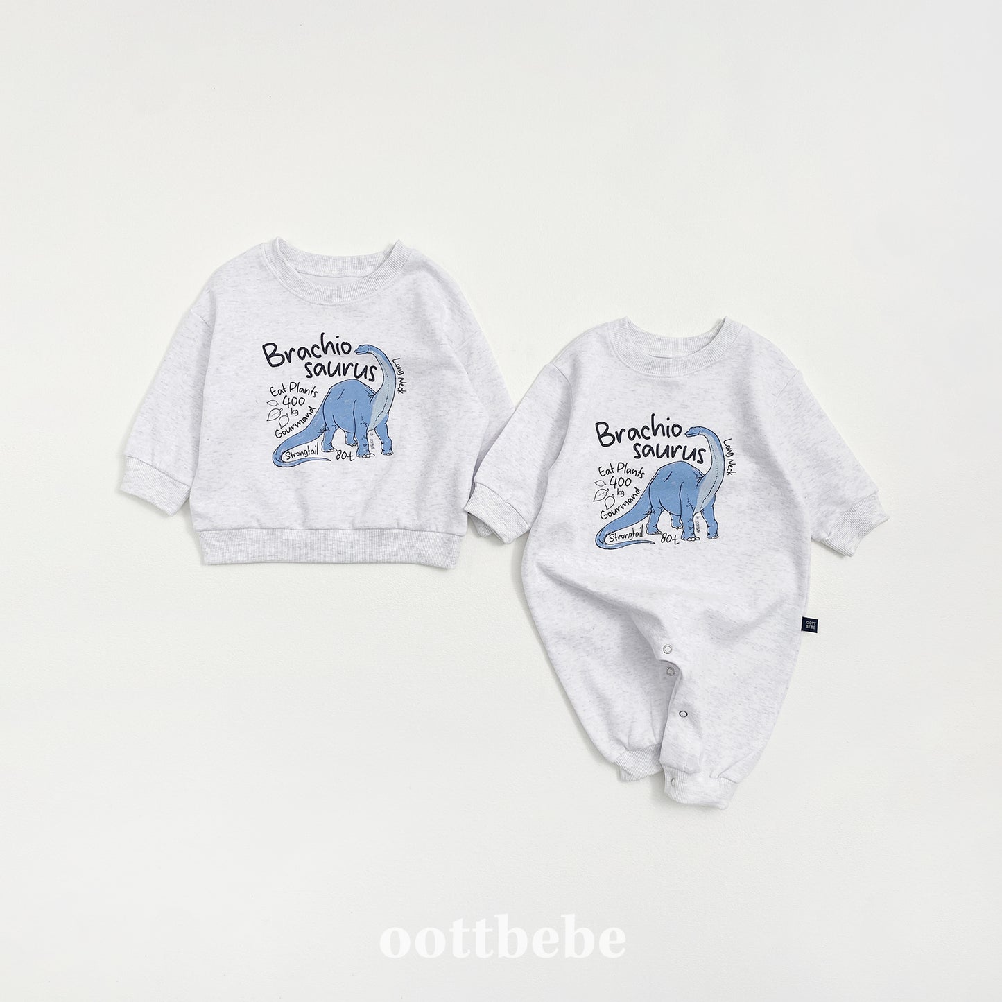 (Pre-order) OOTTBEBE - Dino Sweatshirt 공룡맨투맨 (3 Colors)