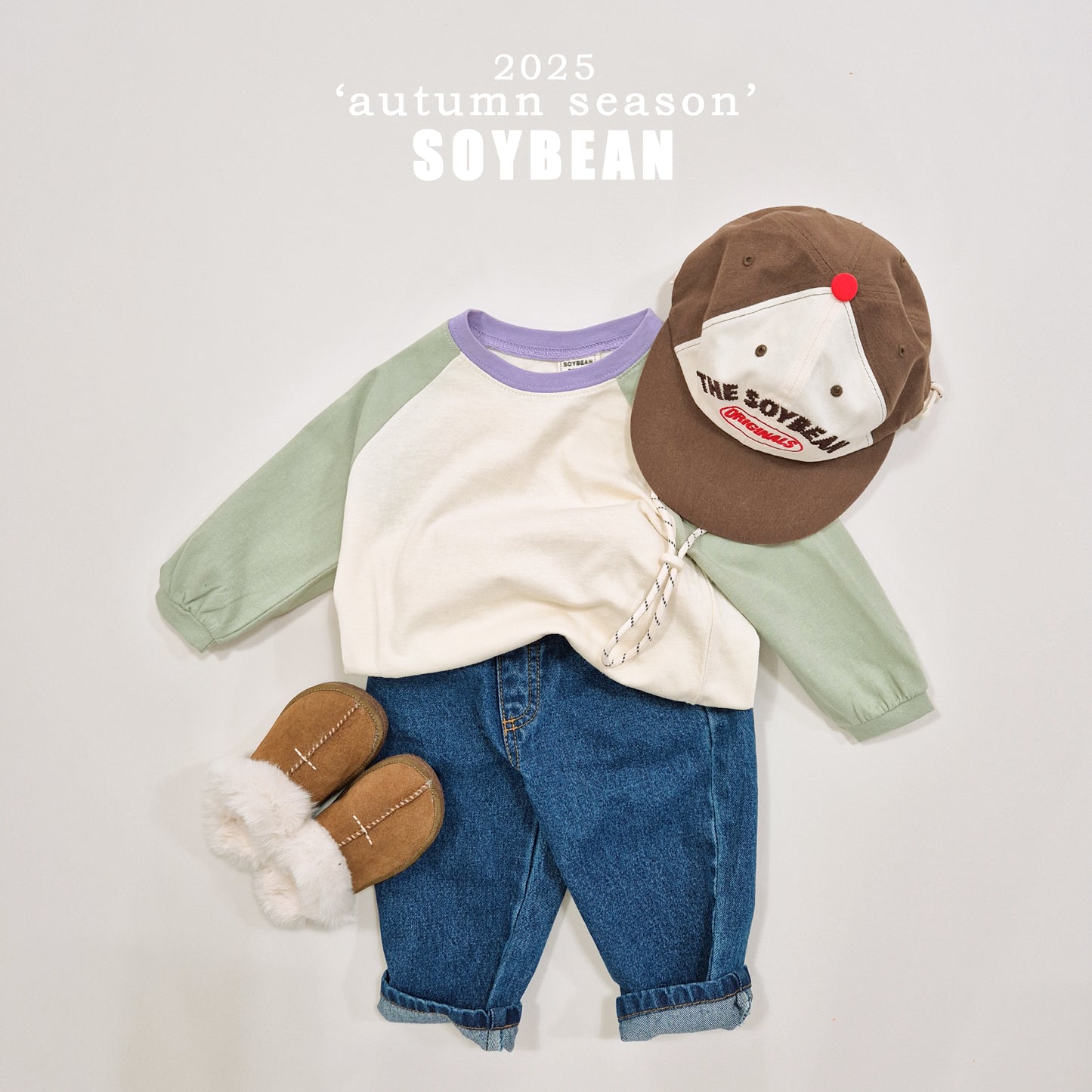 (Pre-order) Soybean Kids - Candy Raglan Tee 캔디나그랑티 (10 Colors)