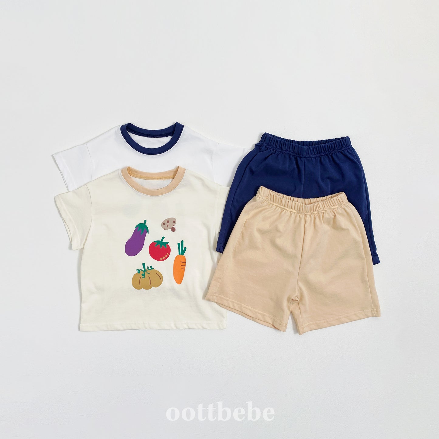 (Pre-order) OOTTBEBE - Veggie Market Top and Bottom Set 야채마켓상하복 (2 Colors)