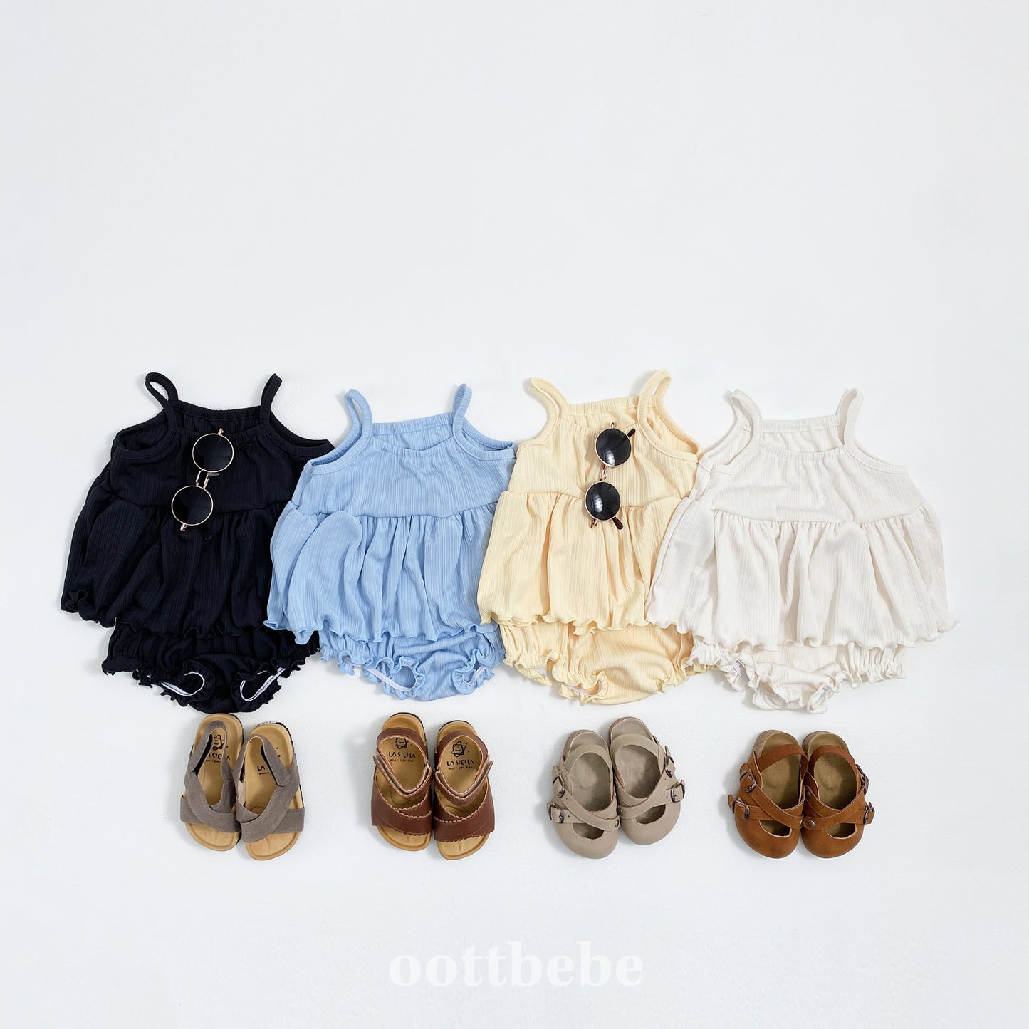 (Pre-order) OOTTBEBE - Bali Tank Suit + Bloomer Set 발리나시슈트+블루머세트 (4 Colors)