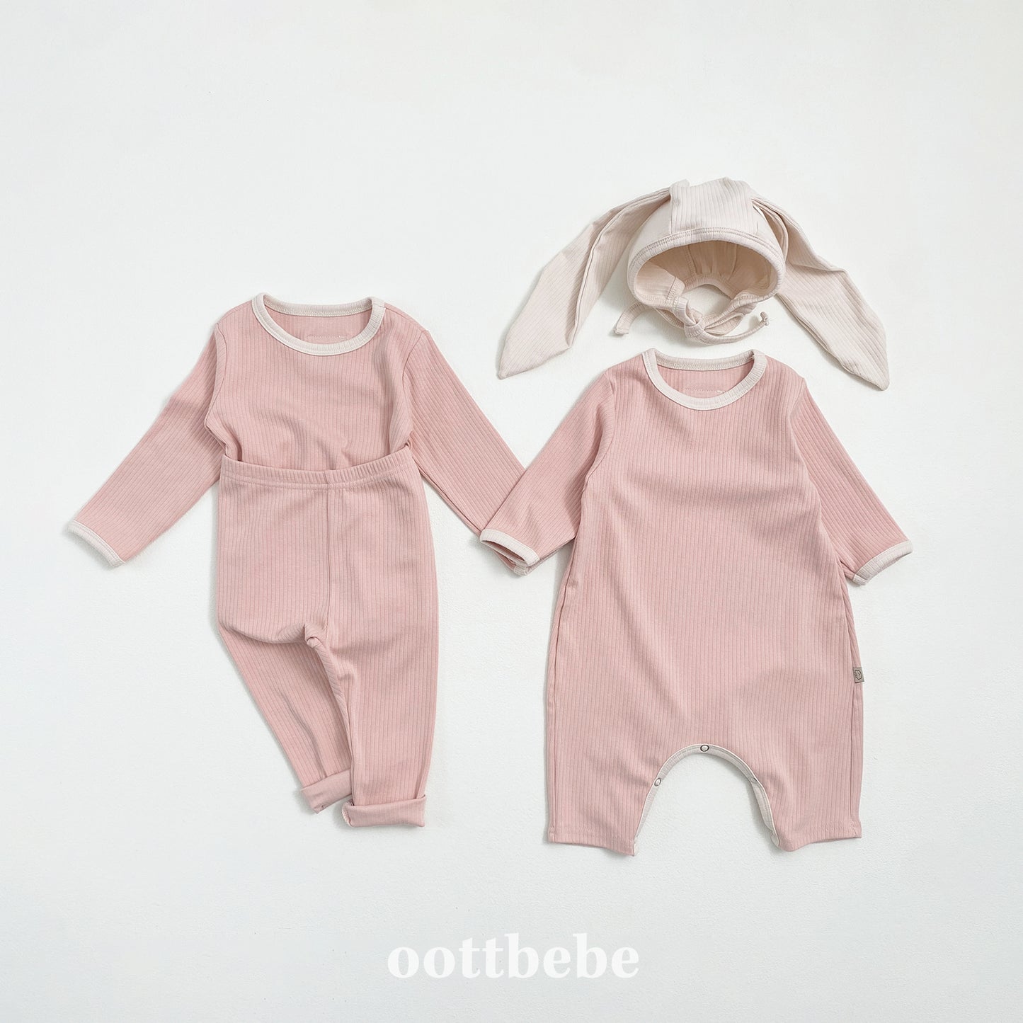 (Pre-order) OOTTBEBE - Buttercream Full Bodysuit Set (with Bonnet) 버터크림전신슈트 Set (보넷포함) (3 Colors)