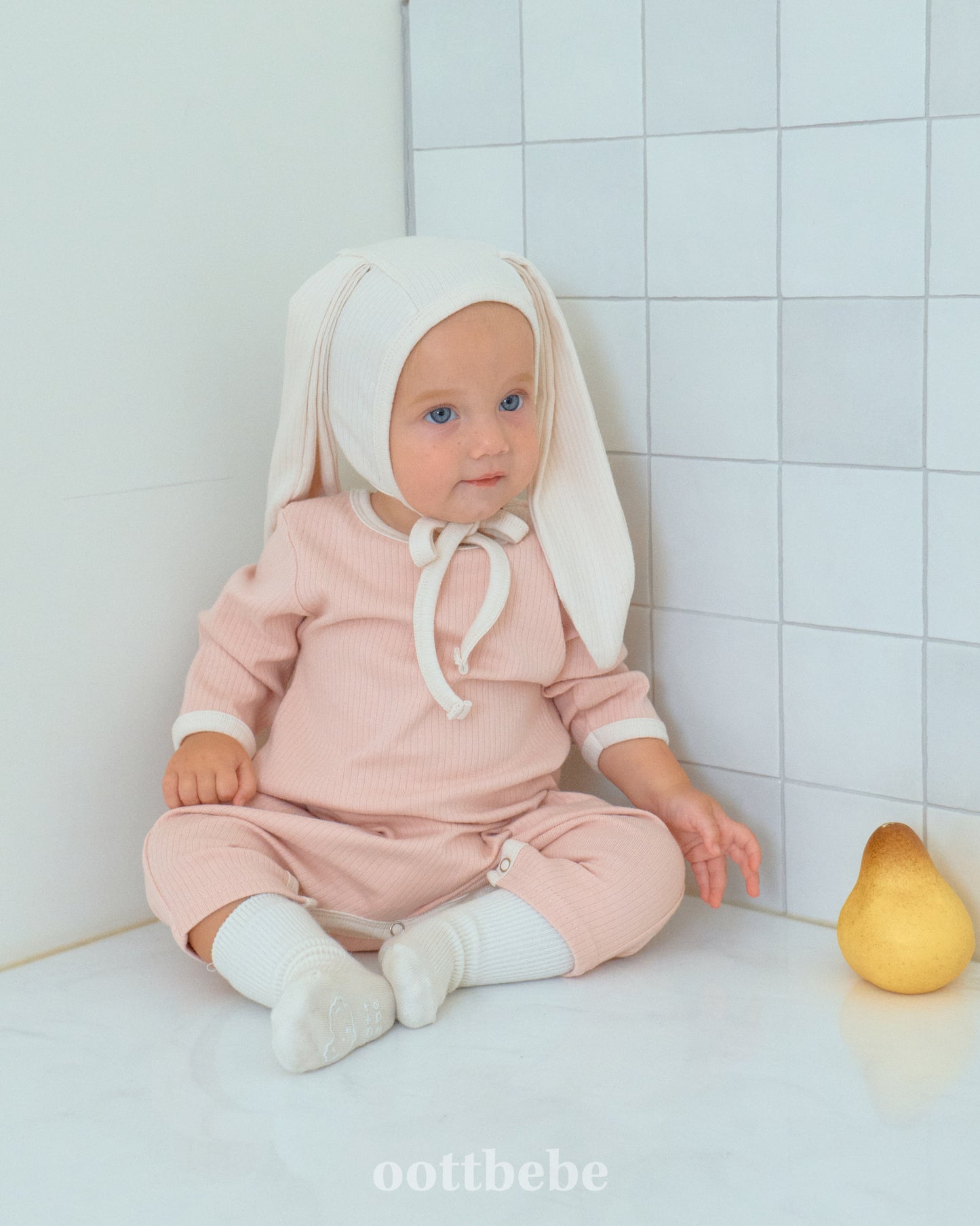 (Pre-order) OOTTBEBE - Buttercream Full Bodysuit Set (with Bonnet) 버터크림전신슈트 Set (보넷포함) (3 Colors)