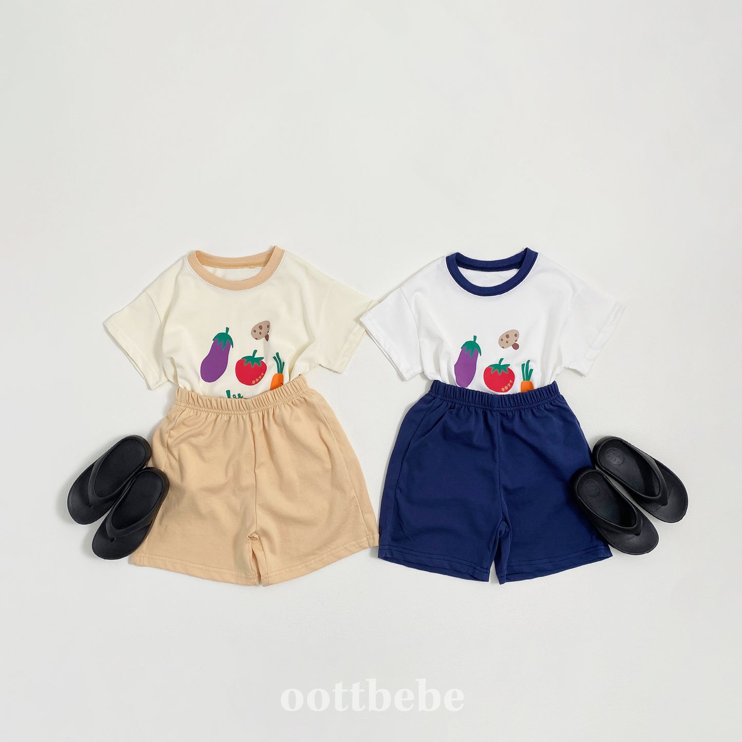 (Pre-order) OOTTBEBE - Veggie Market Top and Bottom Set 야채마켓상하복 (2 Colors)