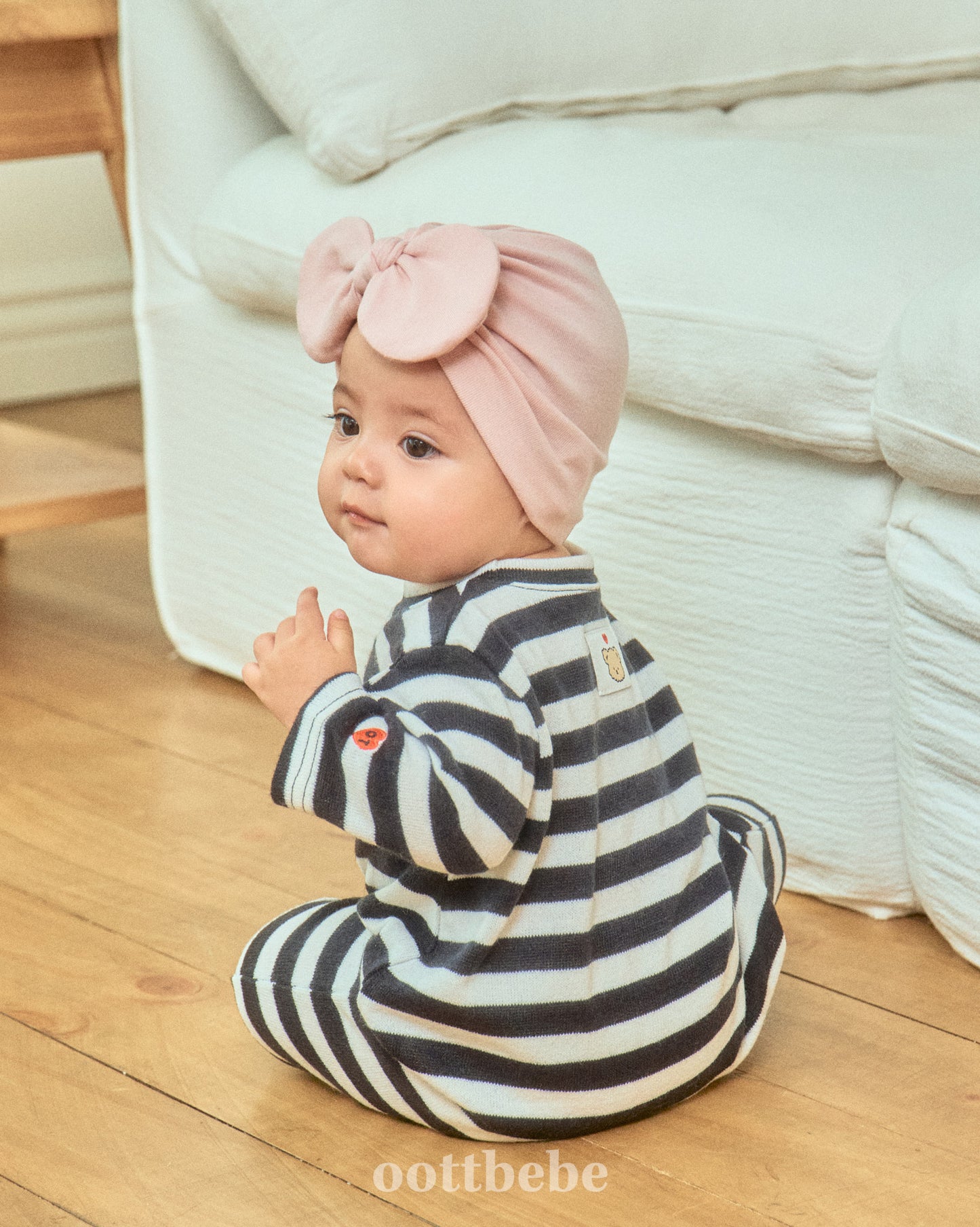 (Pre-order) OOTTBEBE - Mix Stripe Knit Suit 믹스단가라슈트 (2 Colors)