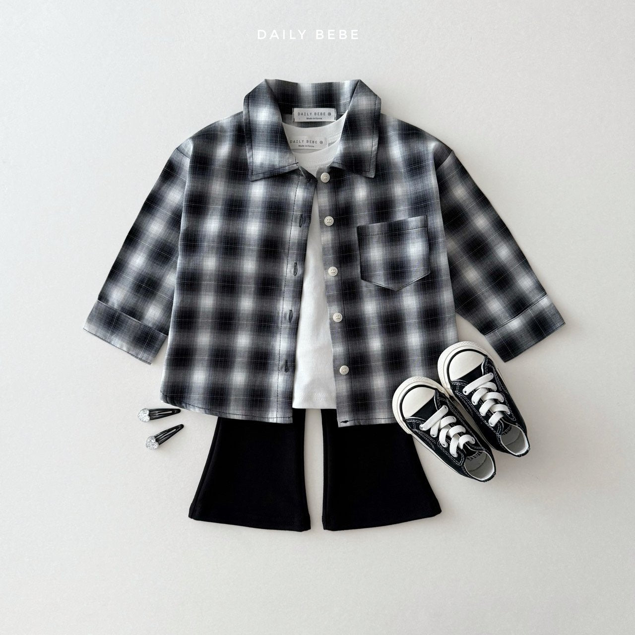 (Pre-order) Daily Bebe - Kids' Autumn Check Shirt 어텀체크셔츠 (2 Colors)