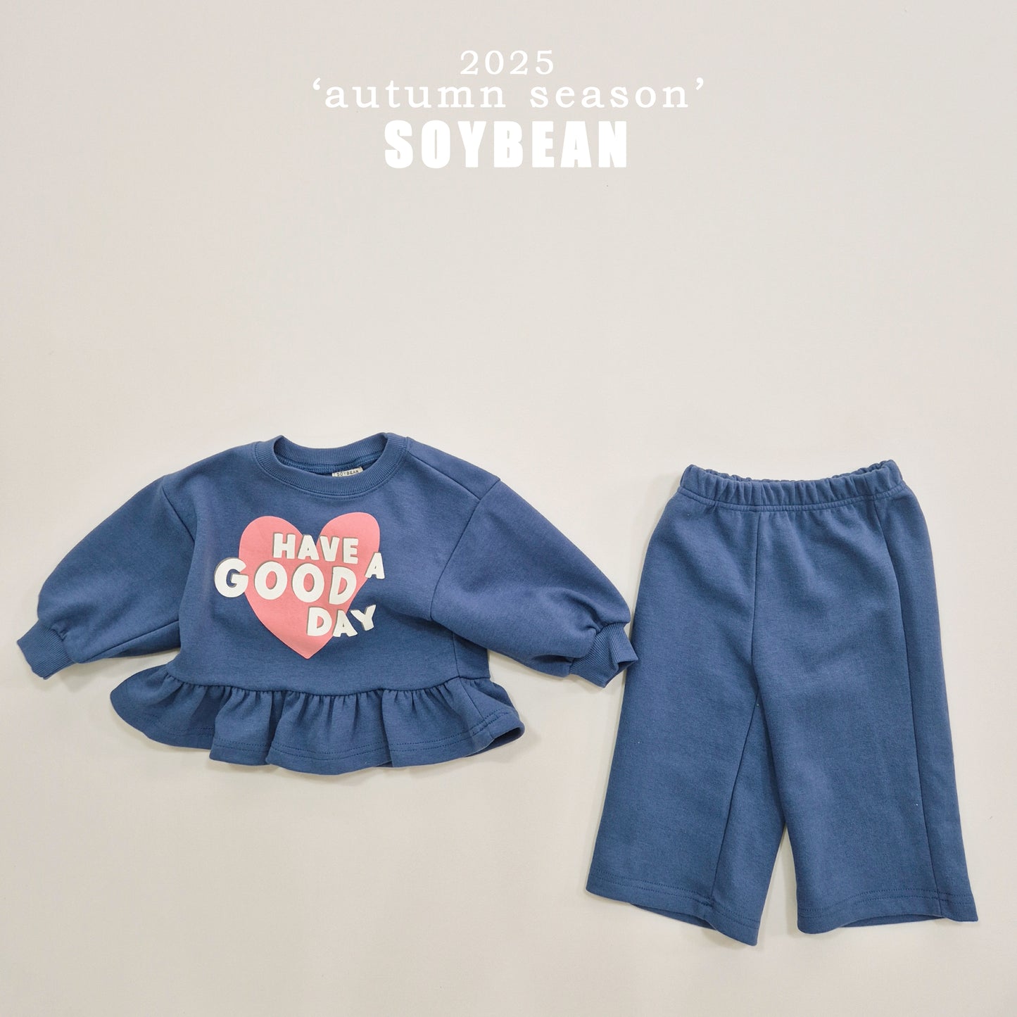 (Pre-order) Soybean Kids - Good Day Frill Top & Bottom Set 굿데이프릴상하복 (2 Colors)