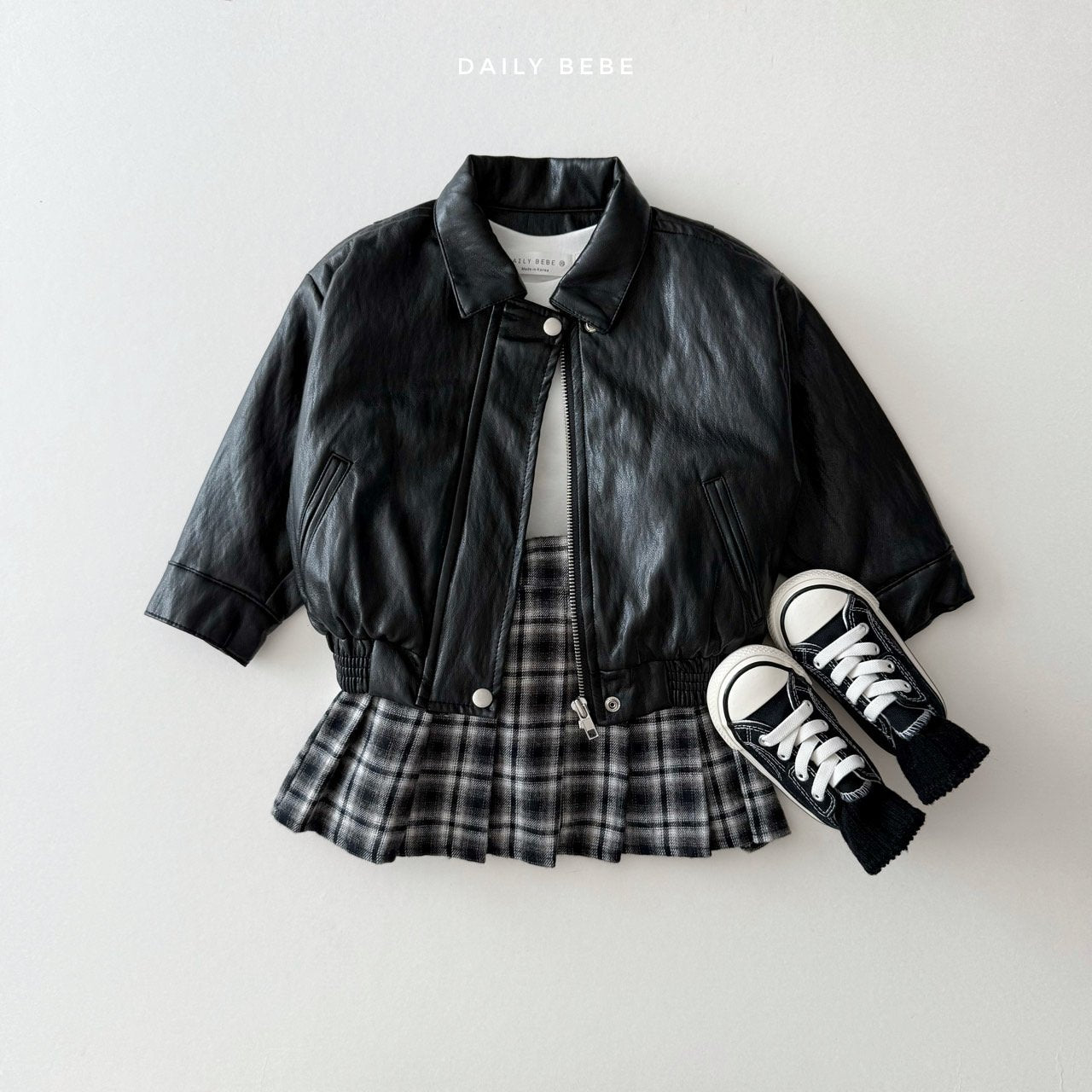(Pre-order) Daily Bebe - Kids' Check School Skirts 체크 스쿨 스커트 (2 Colors)