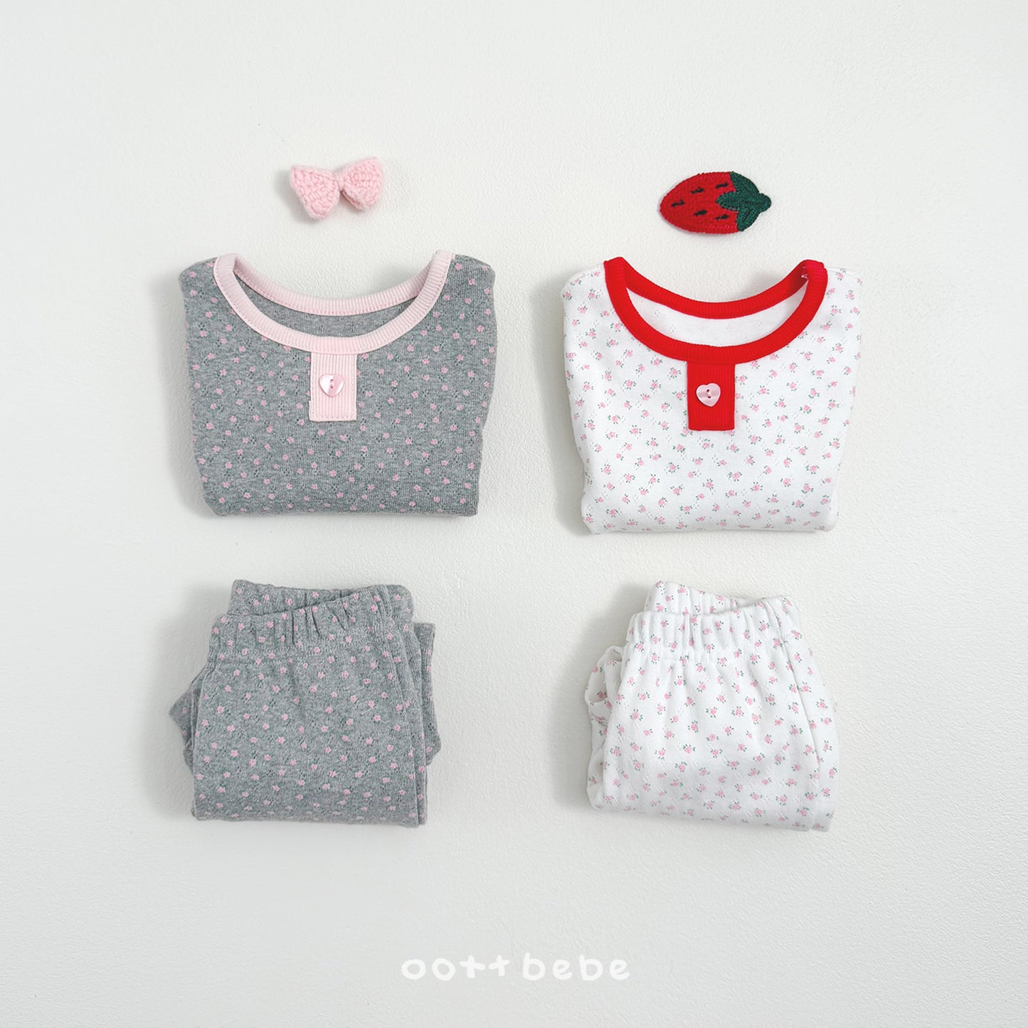 (Pre-order) OOTTBEBE Summer - Lovely Eyelet Set 러블리아일렛상하복 (2 Colors)