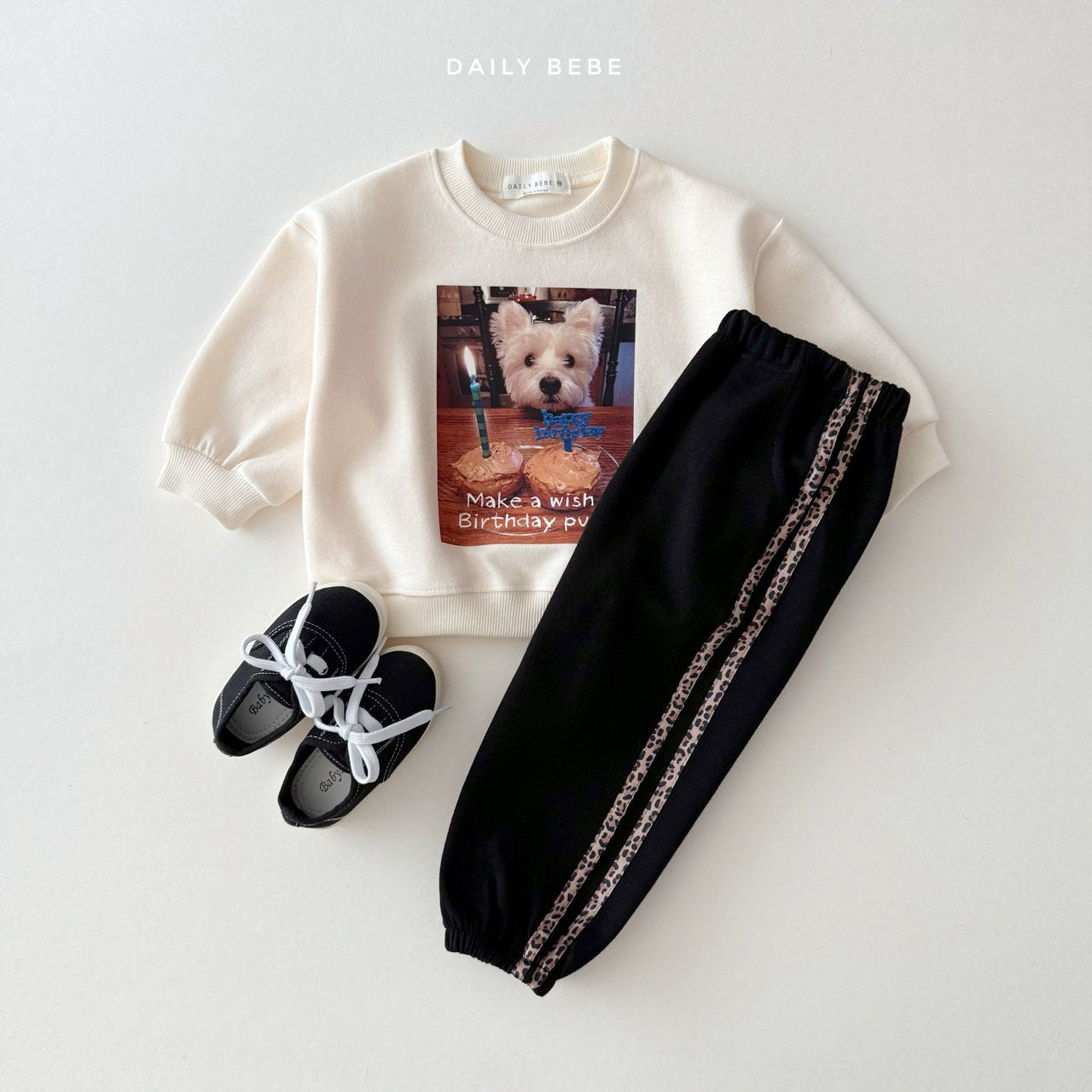 (Pre-order) Daily Bebe - Kids' Leopard Tape Jogger Pants 호피테잎 조거팬츠 (2 Colors)