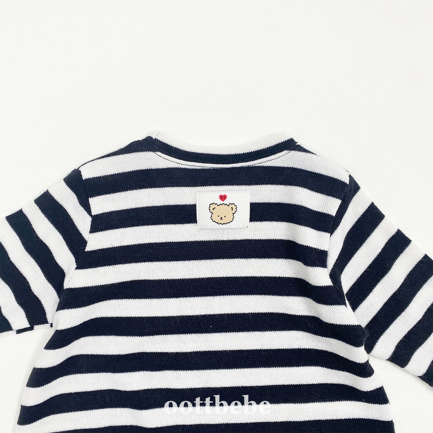 (Pre-order) OOTTBEBE - Mix Stripe Knit Suit 믹스단가라슈트 (2 Colors)